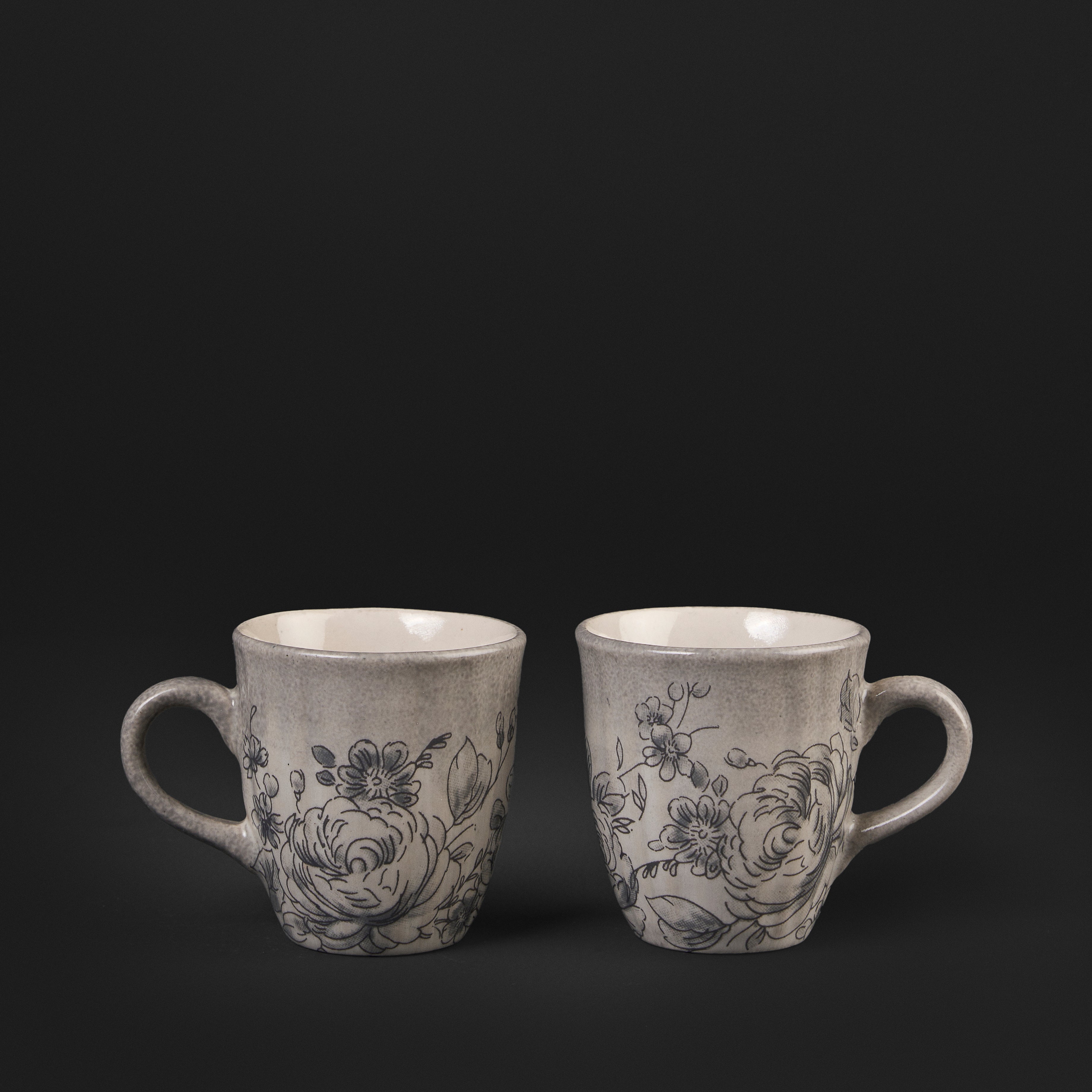 Wild Rose Onyx Espresso Mug Set