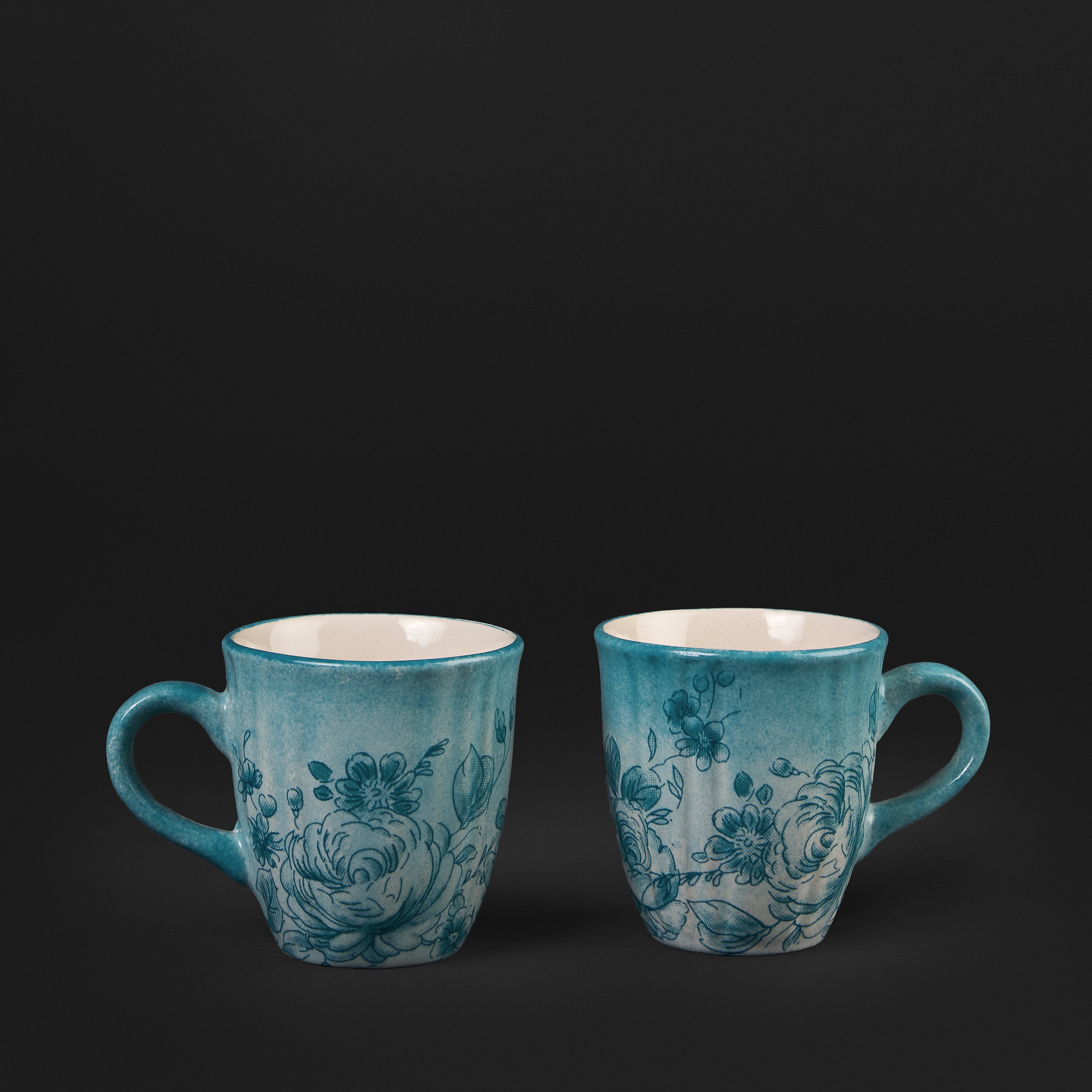 Wild Rose Turquoise Espresso Mug Set