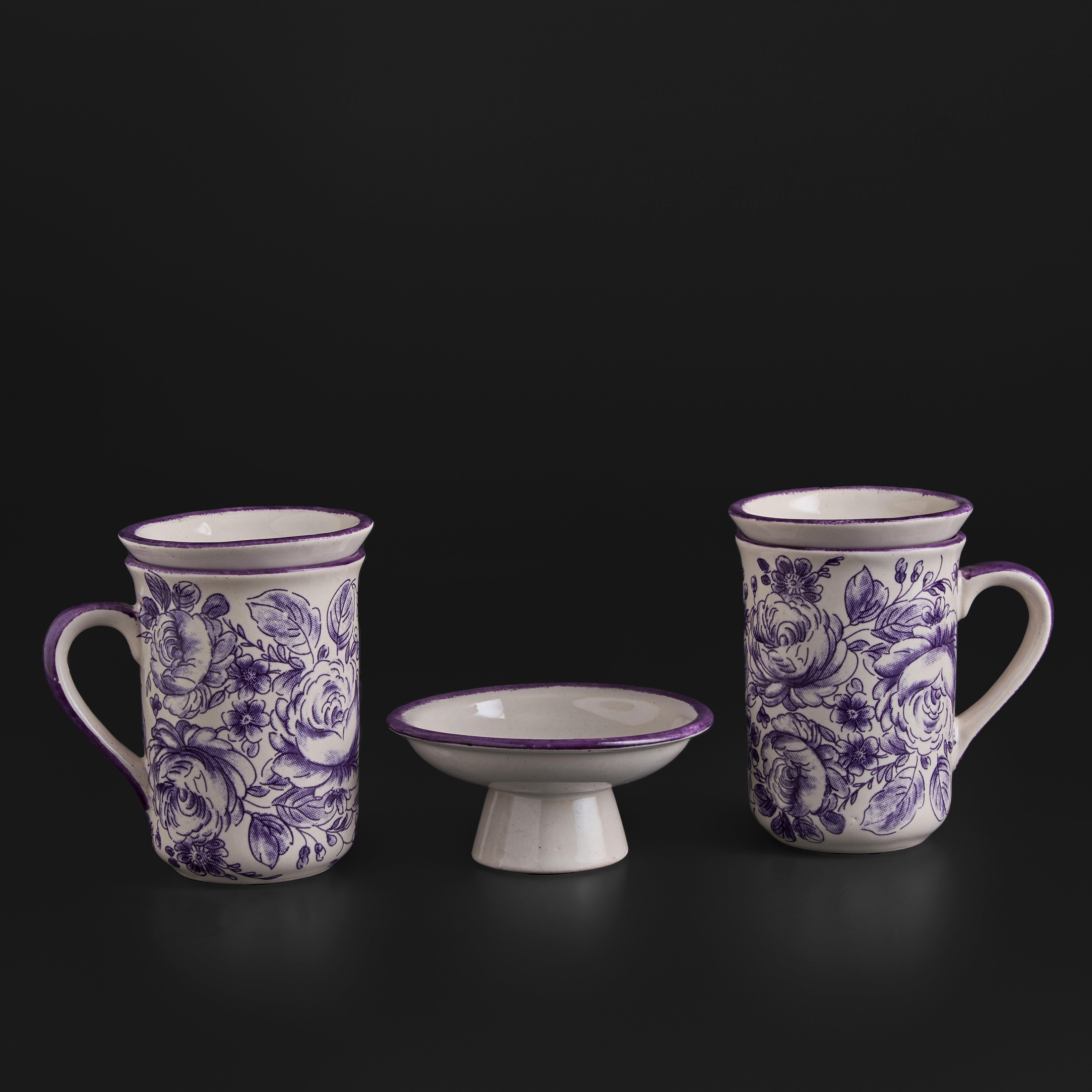 Wild Rose Amethyst Mug & Cookie Plate Set