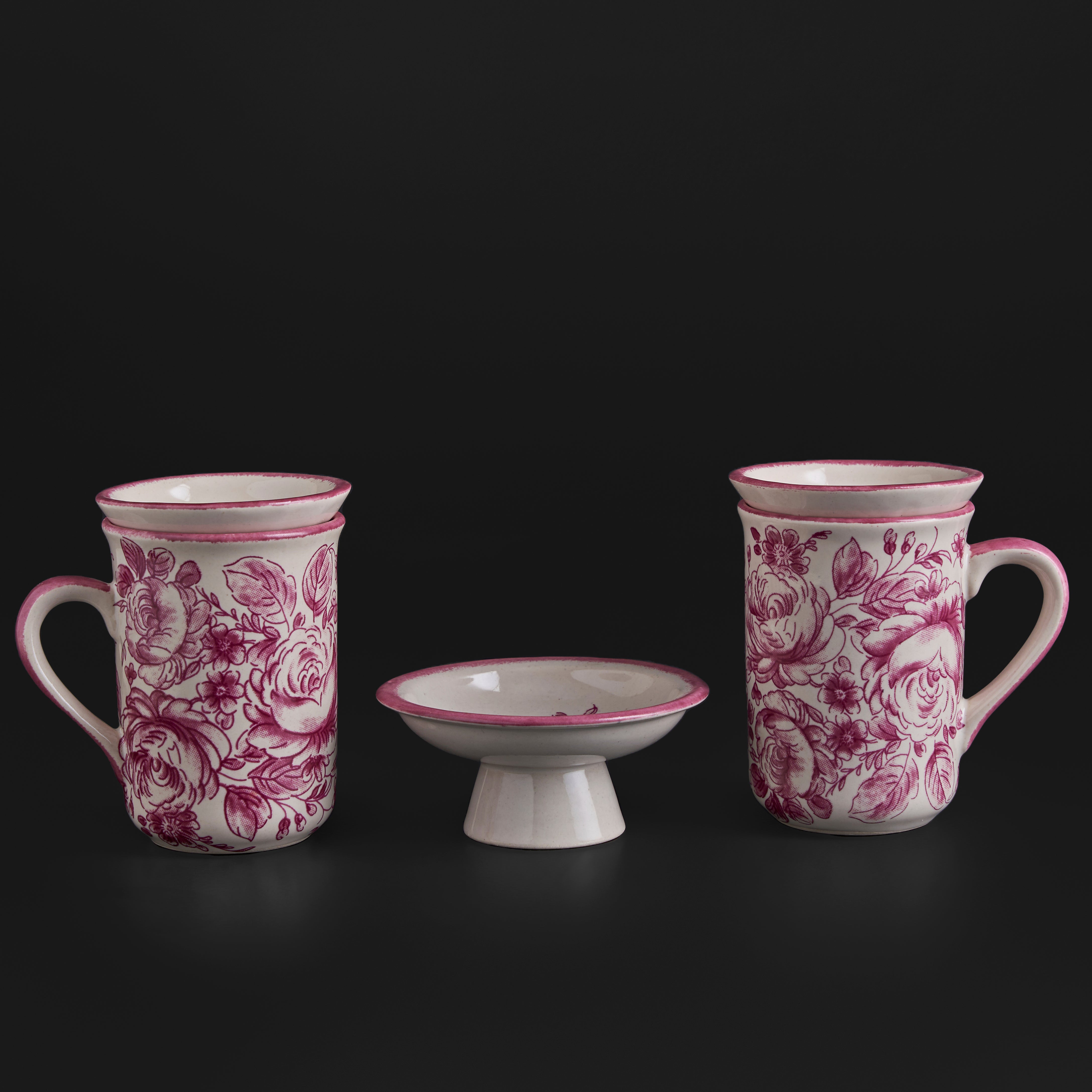 Wild Rose Rose Quartz Mug & Cookie Plate Set