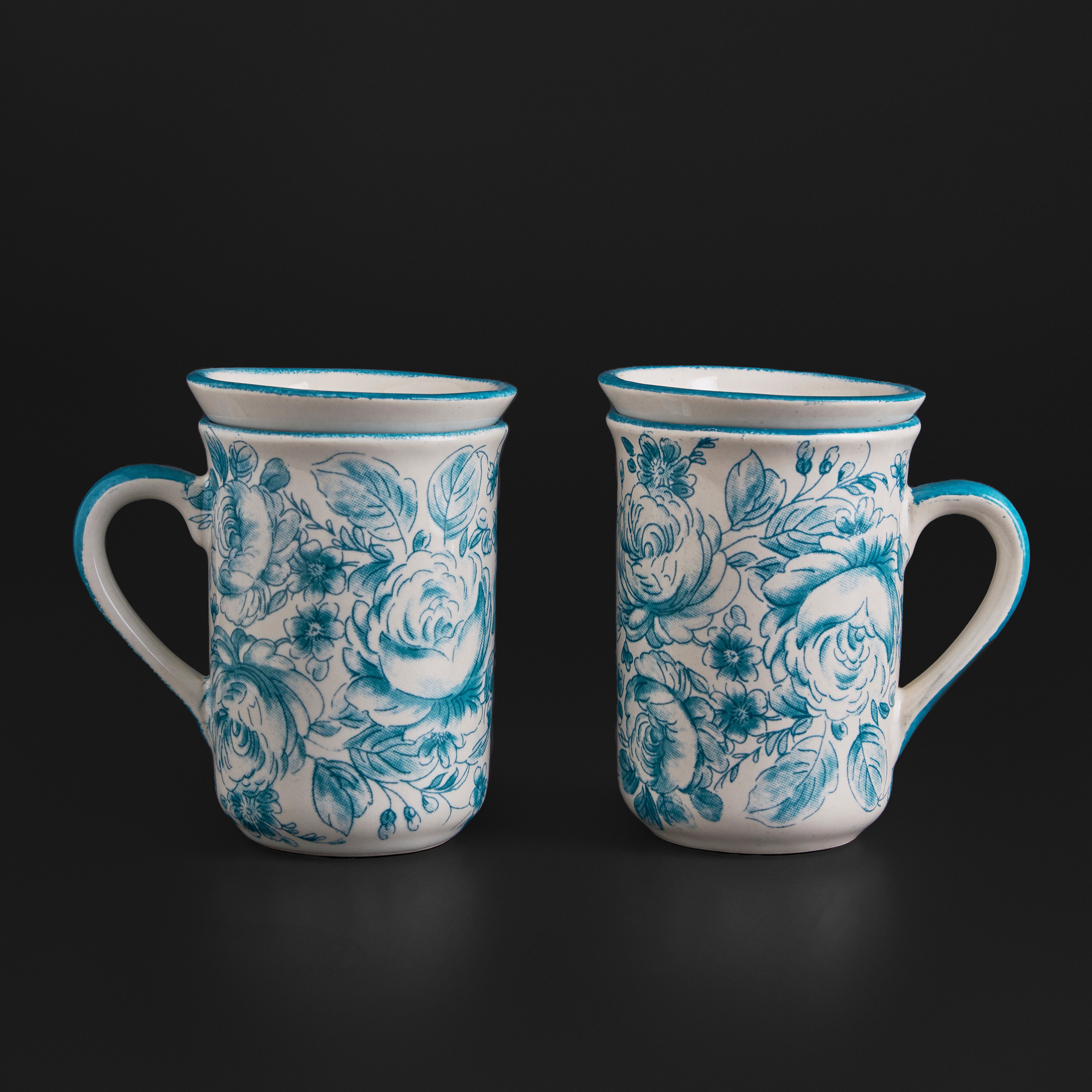 Wild Rose Turquoise Mug & Small Dish Set
