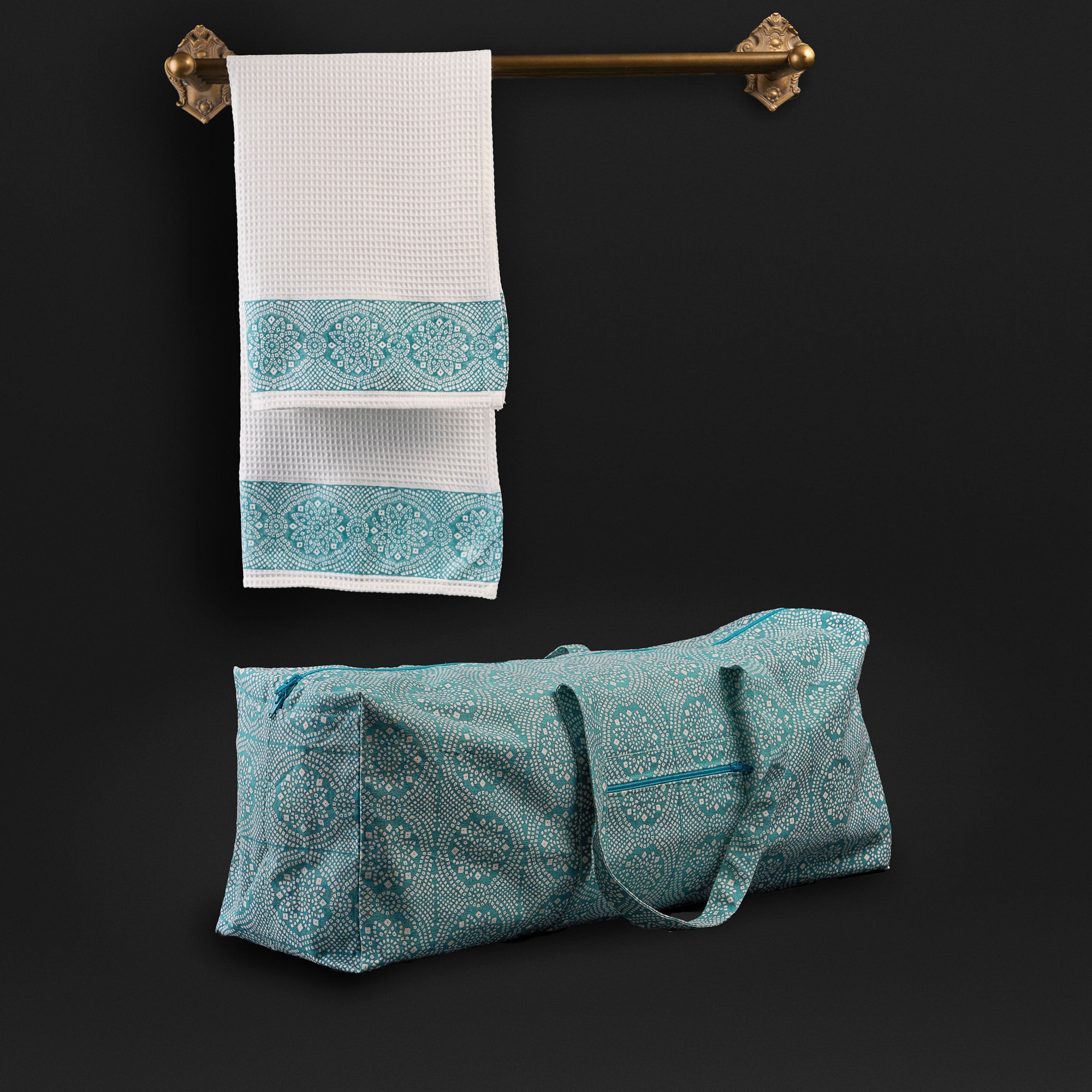 Mosaic Ocean Green Sweat Towel