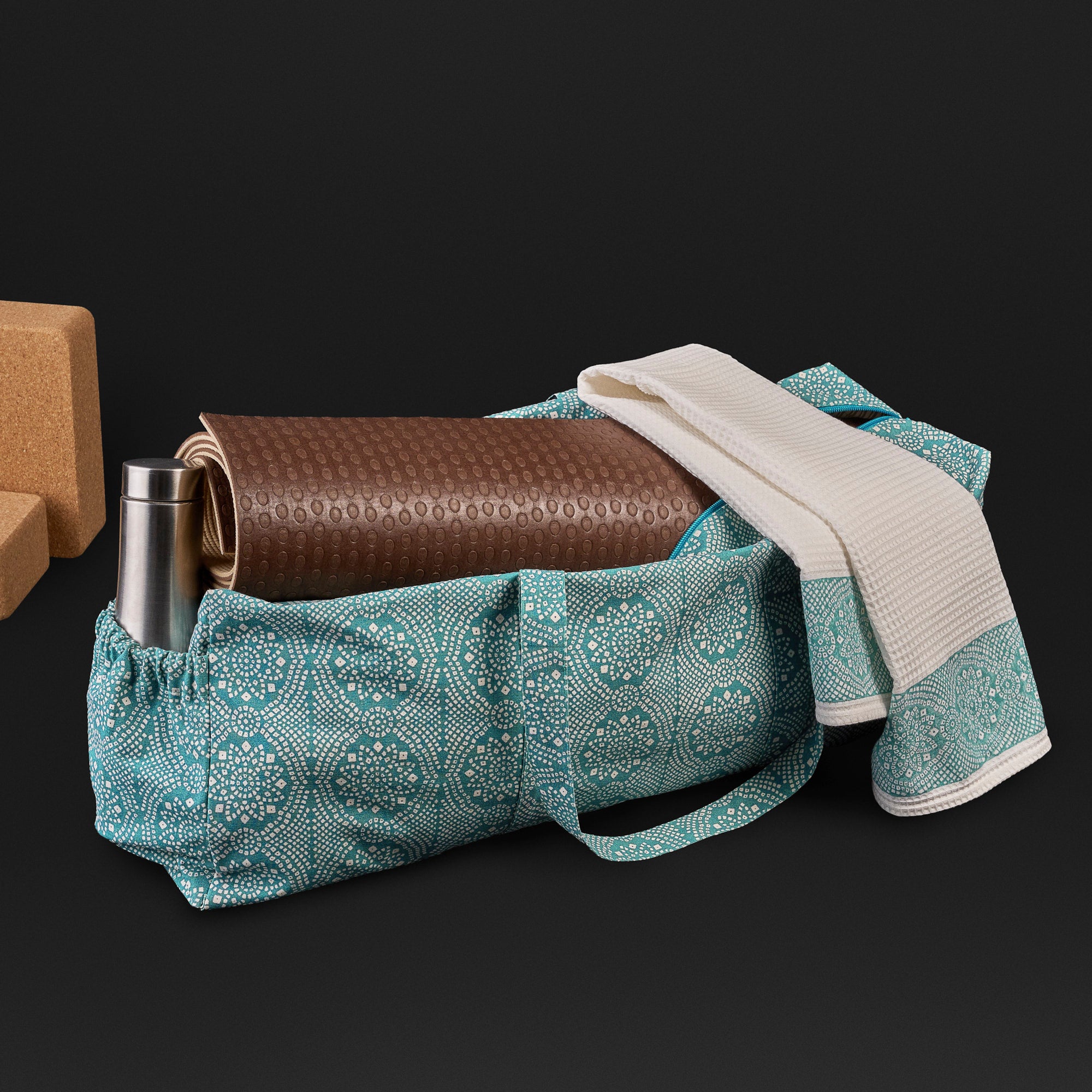 Mosaic Ocean Green Yoga Bag