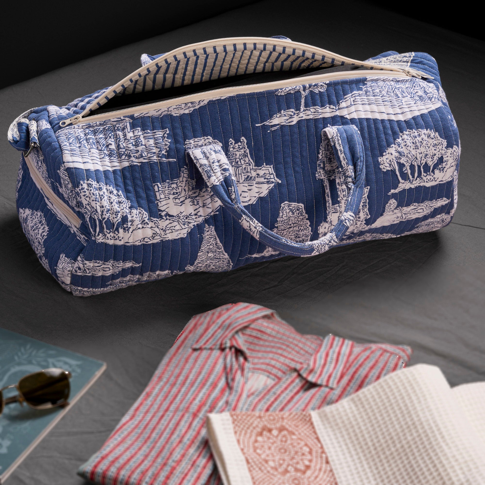 Vedika Indigo Quilted Duffle Bag