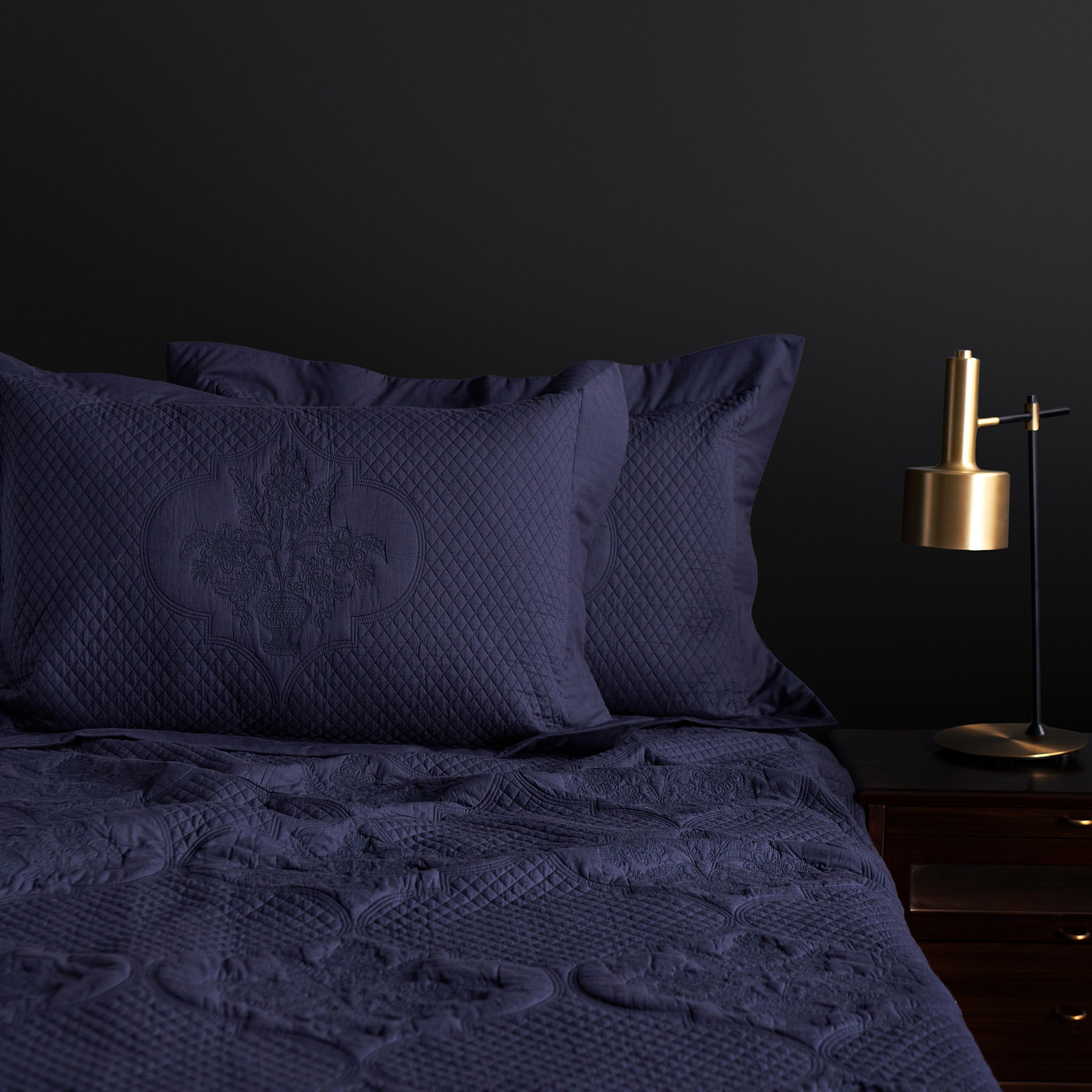 Gulnar Indigo Quilted Bedcover