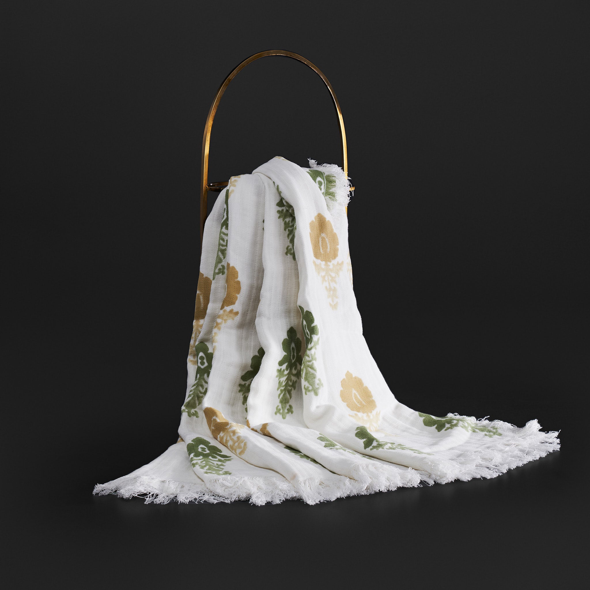 Fleur Ombre Olive Throw