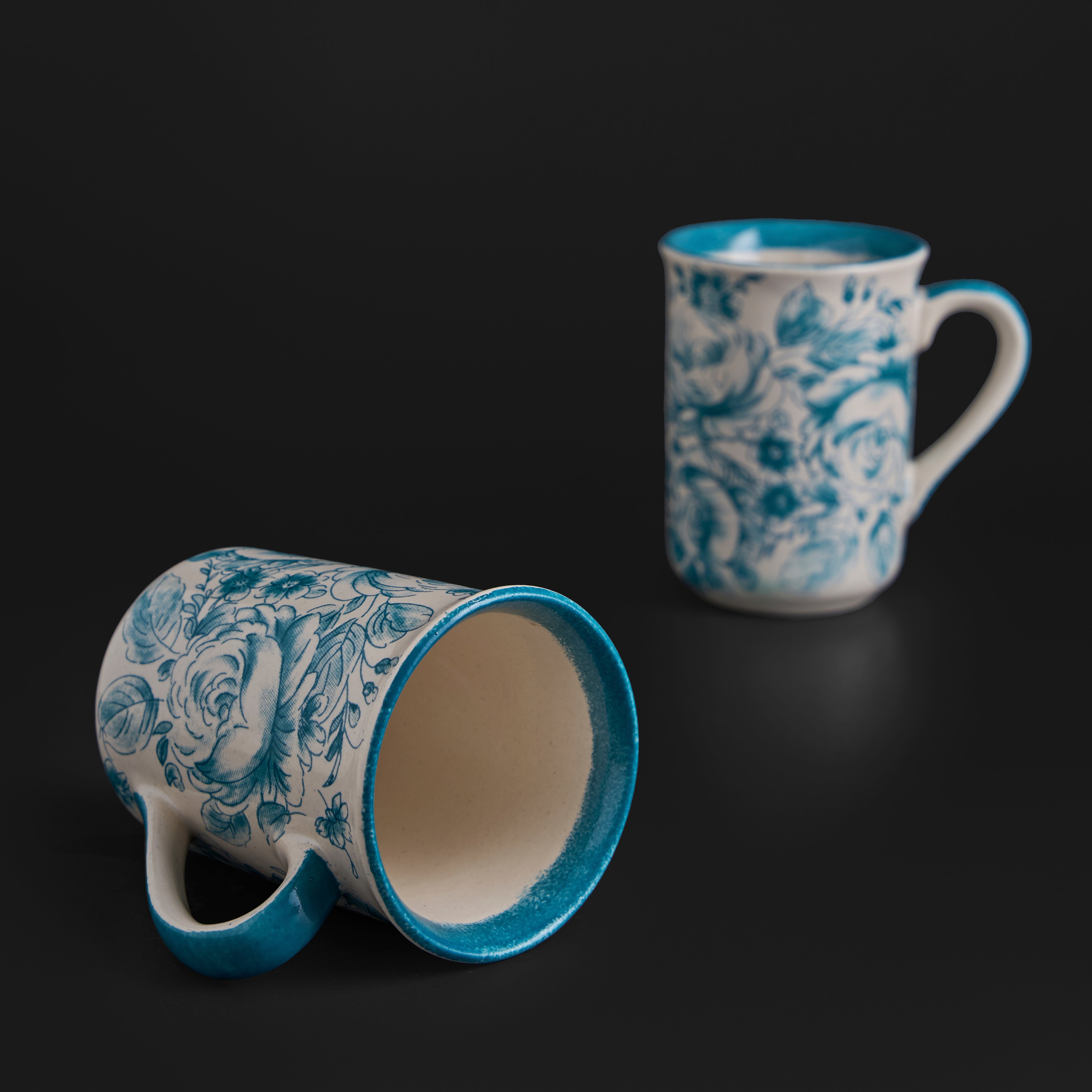 Wild Rose Turquoise Mug & Small Dish Set
