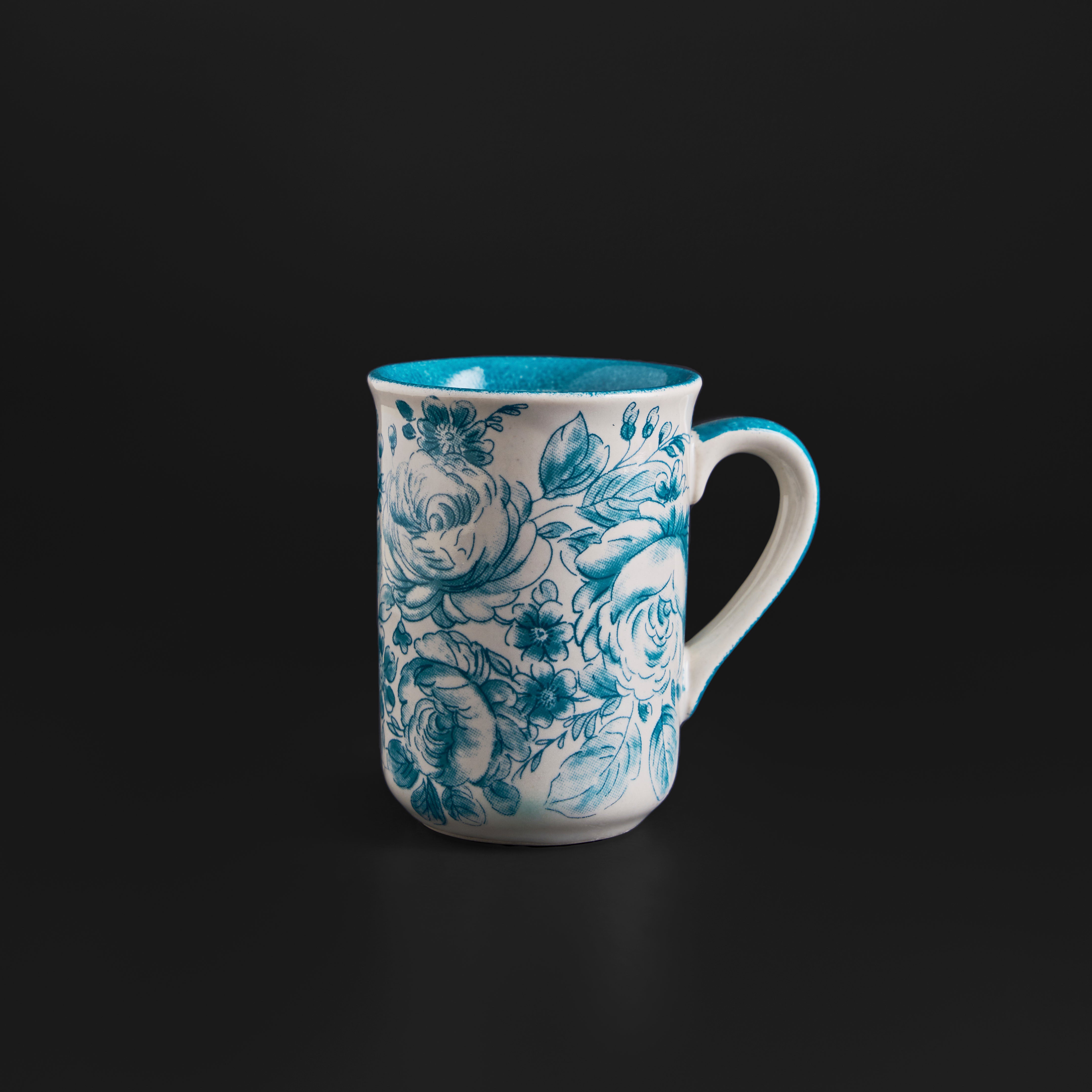 Wild Rose Turquoise Mug & Cookie Plate Set