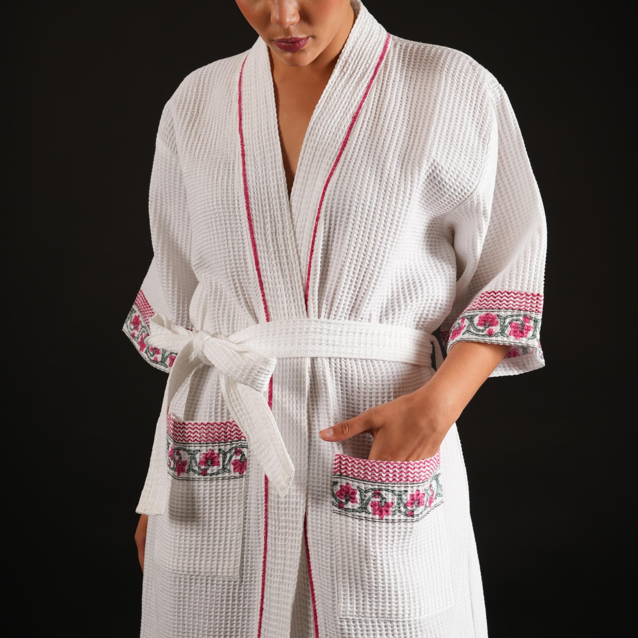 Ruhi Raspberry Bathrobe