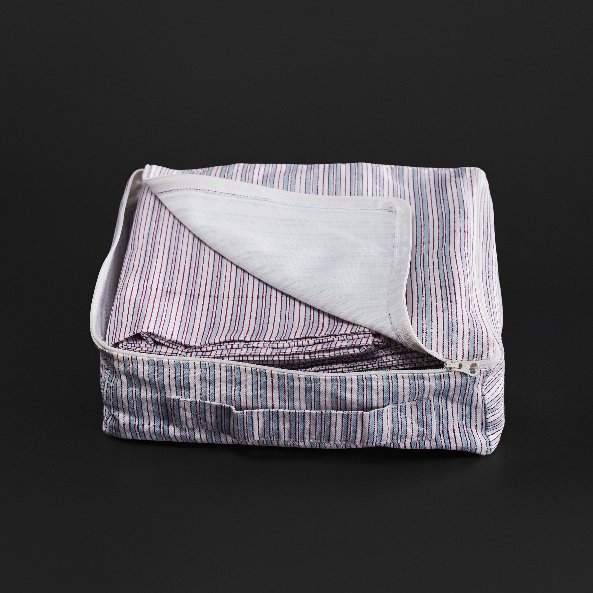 Pyjama Stripe Crimson Bedsheet & Pillow Cover Set