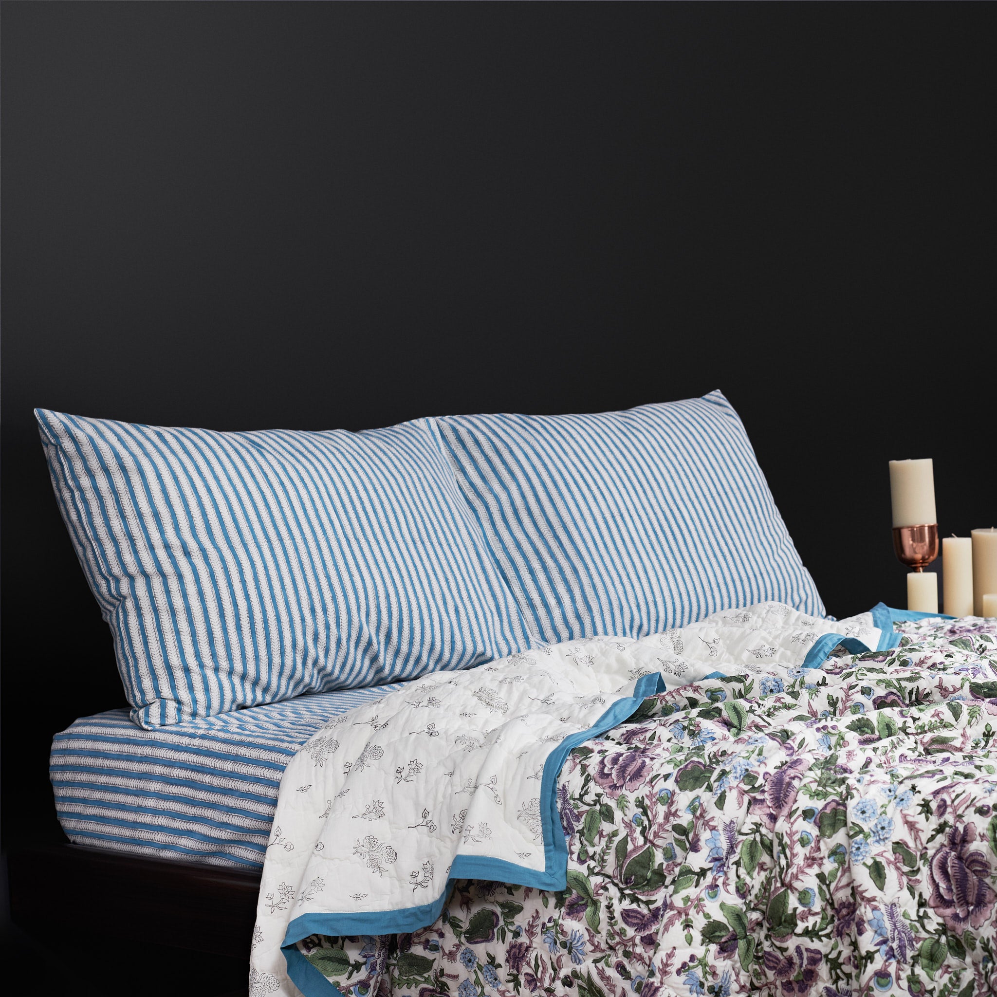 Jamila Blue Reversible Razai