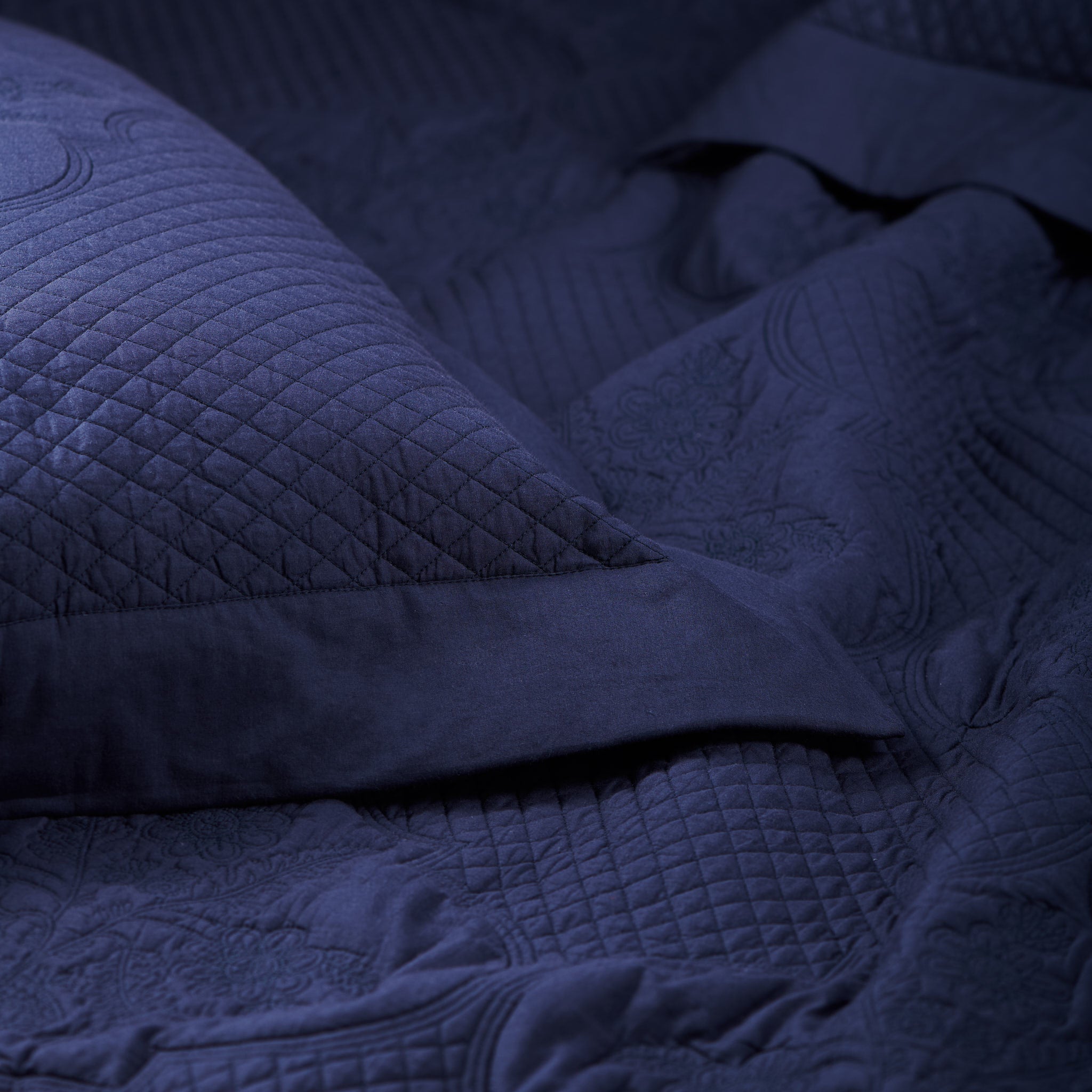 Gulnar Indigo Quilted Bedcover