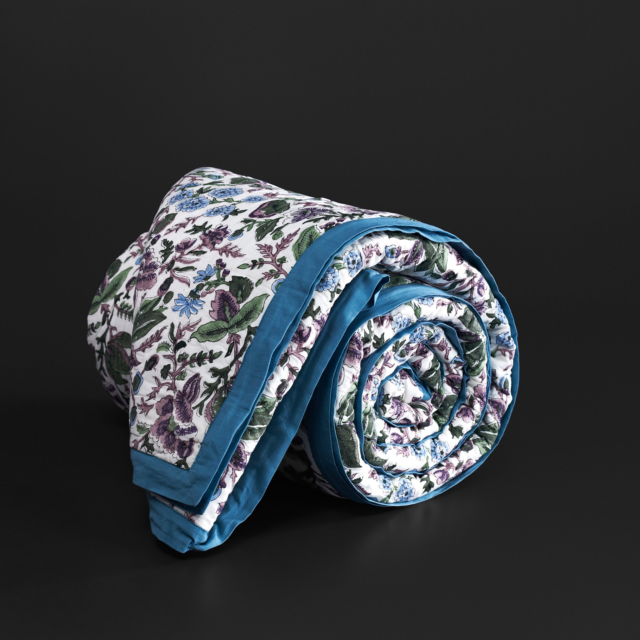 Jamila Blue Reversible Razai