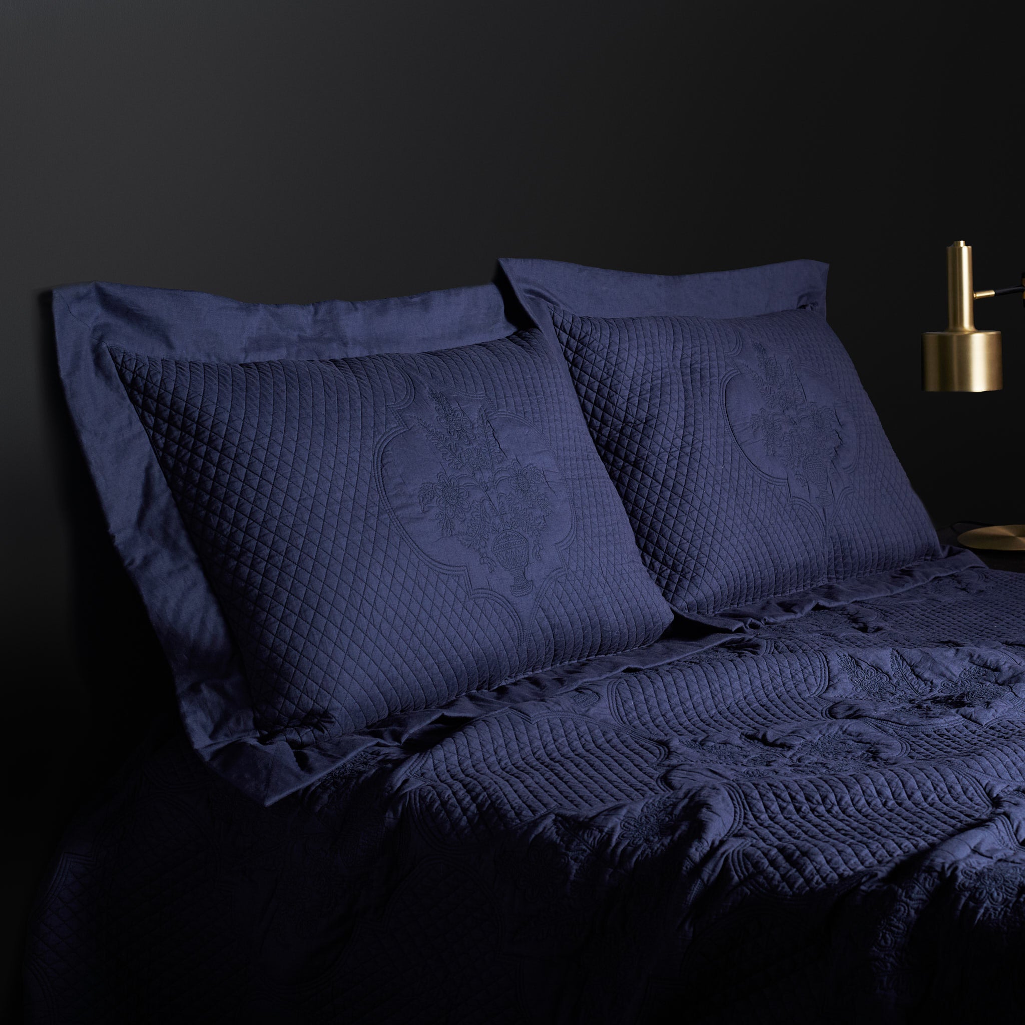 Gulnar Indigo Quilted Bedcover