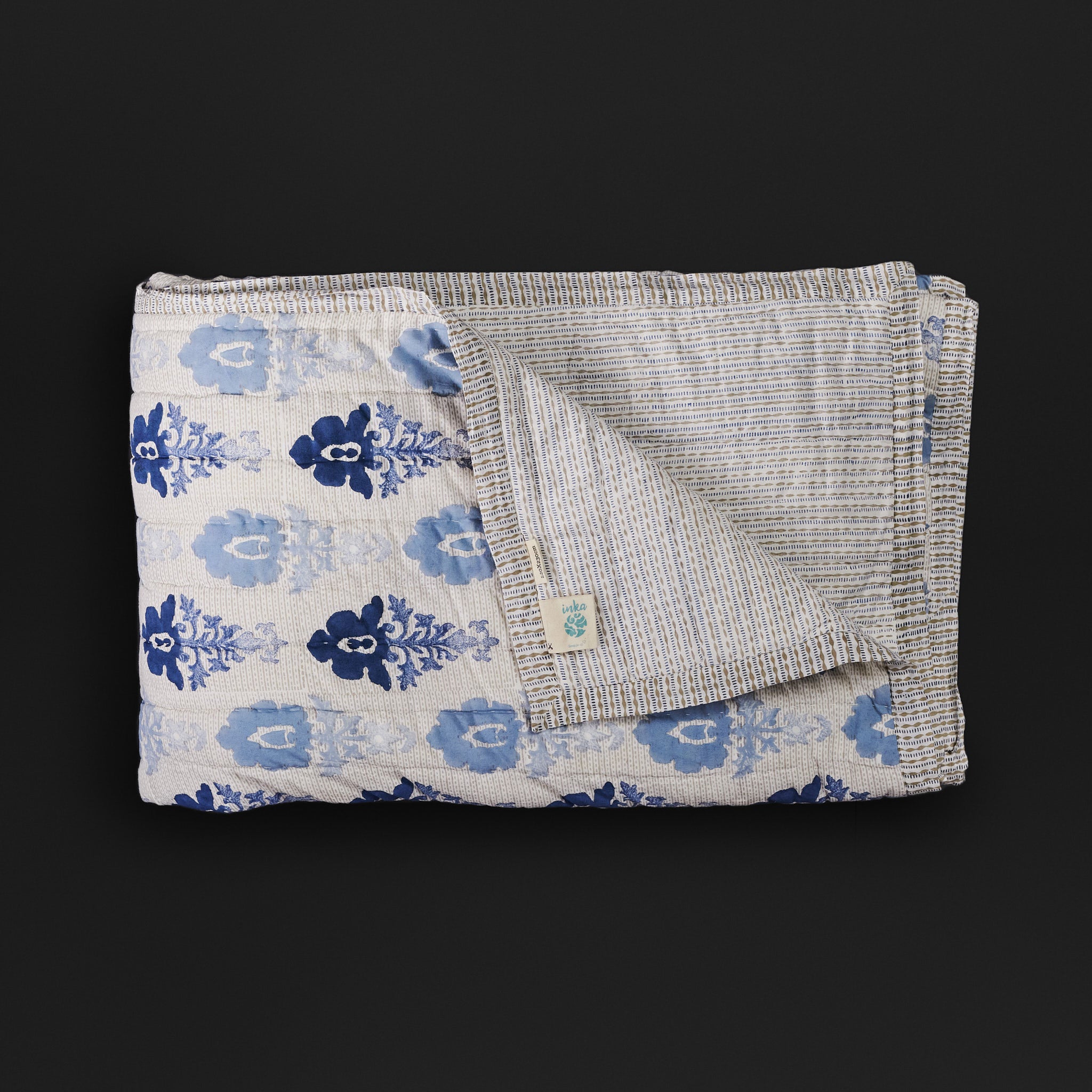 Fleur Ombre Blue Reversible Razai