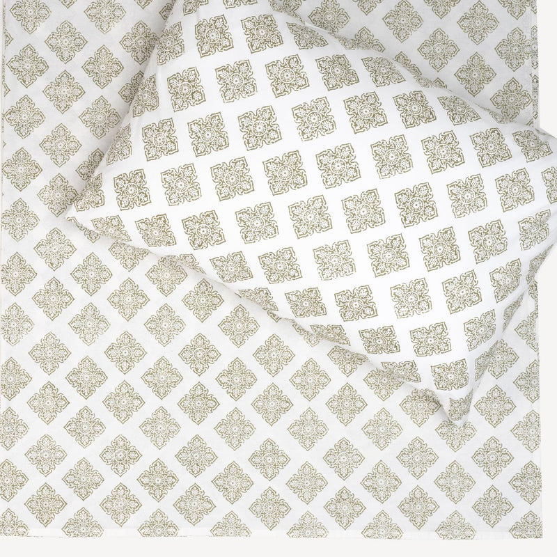 Jali olive bedsheet & pillow cover set