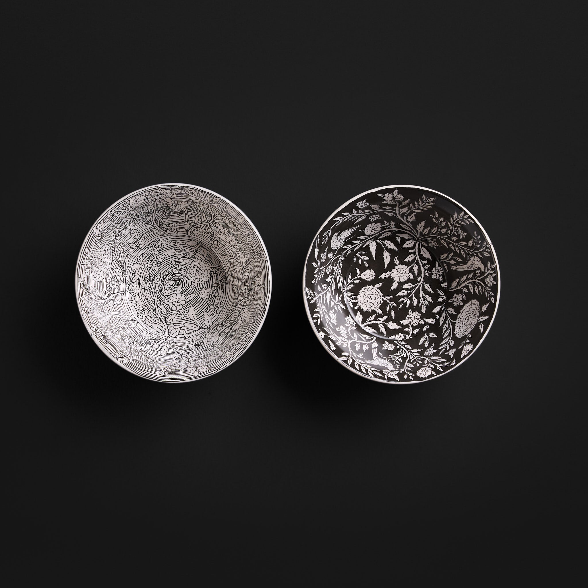 Kalam Charcoal Conical Bowl Set