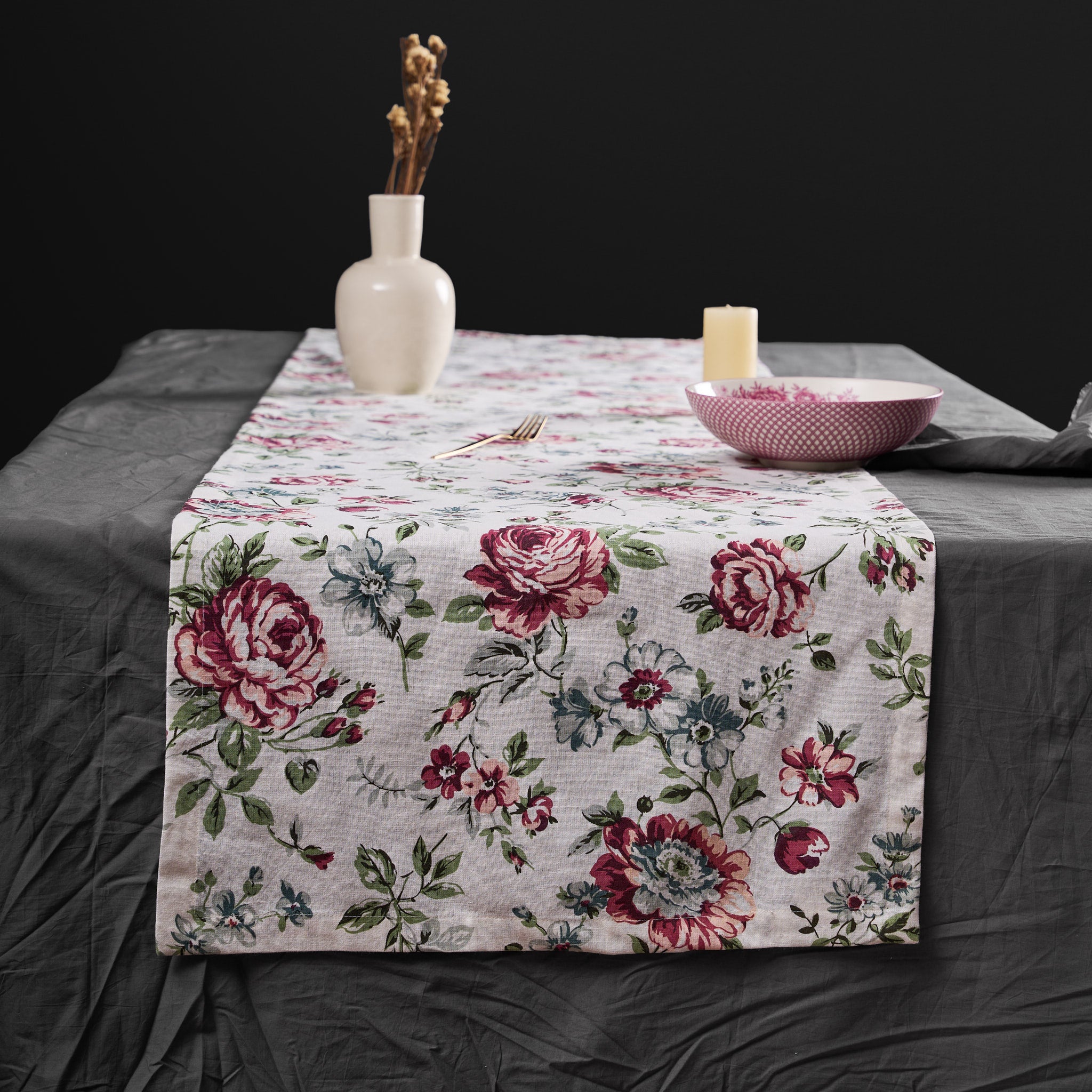 Saba Plum Reversible Table Runner