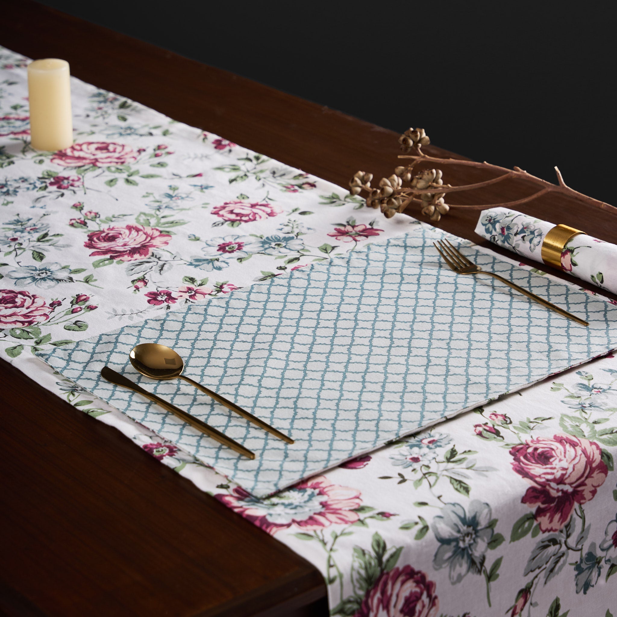 Saba Plum Reversible Table Runner