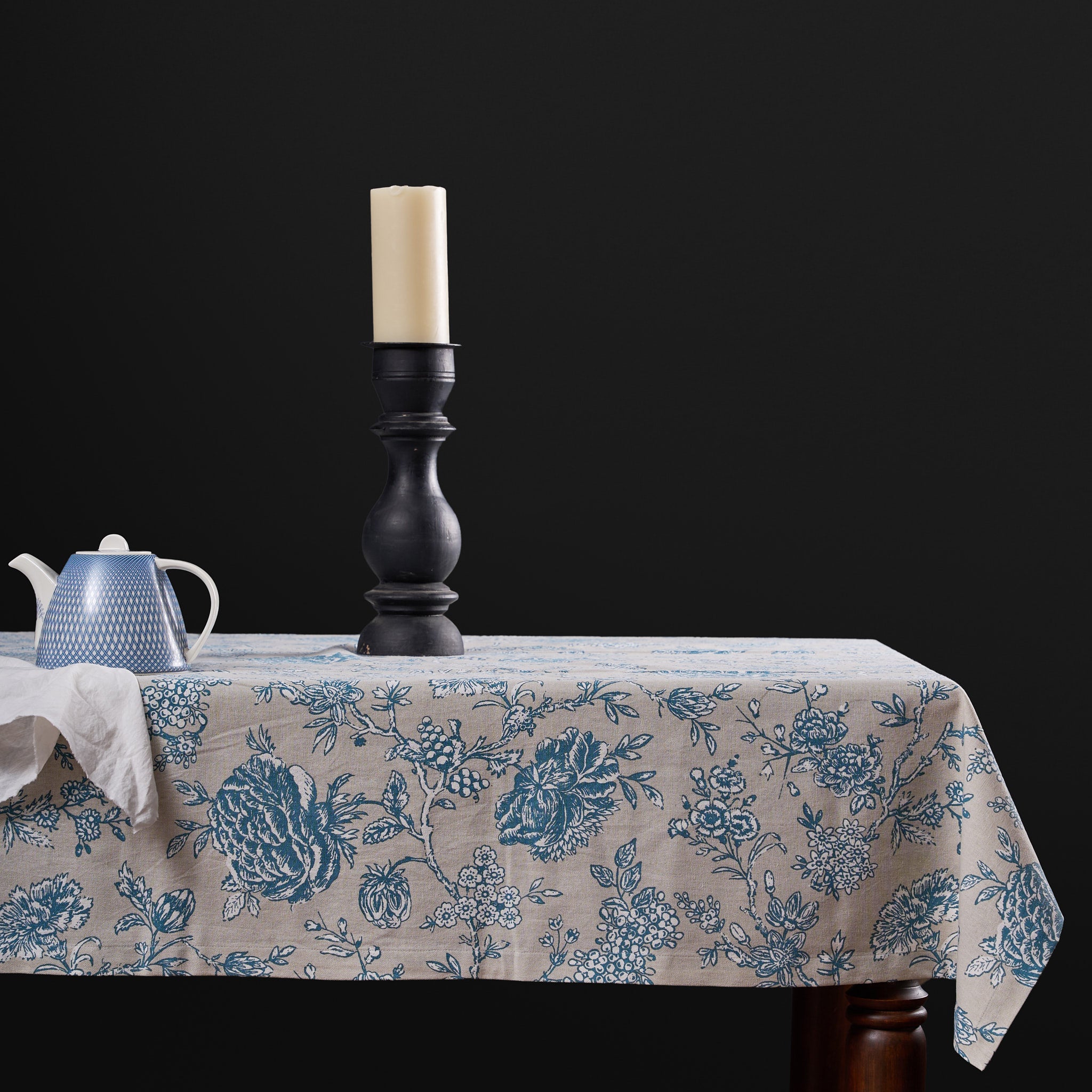 Ayana Teal Blue Tablecloth