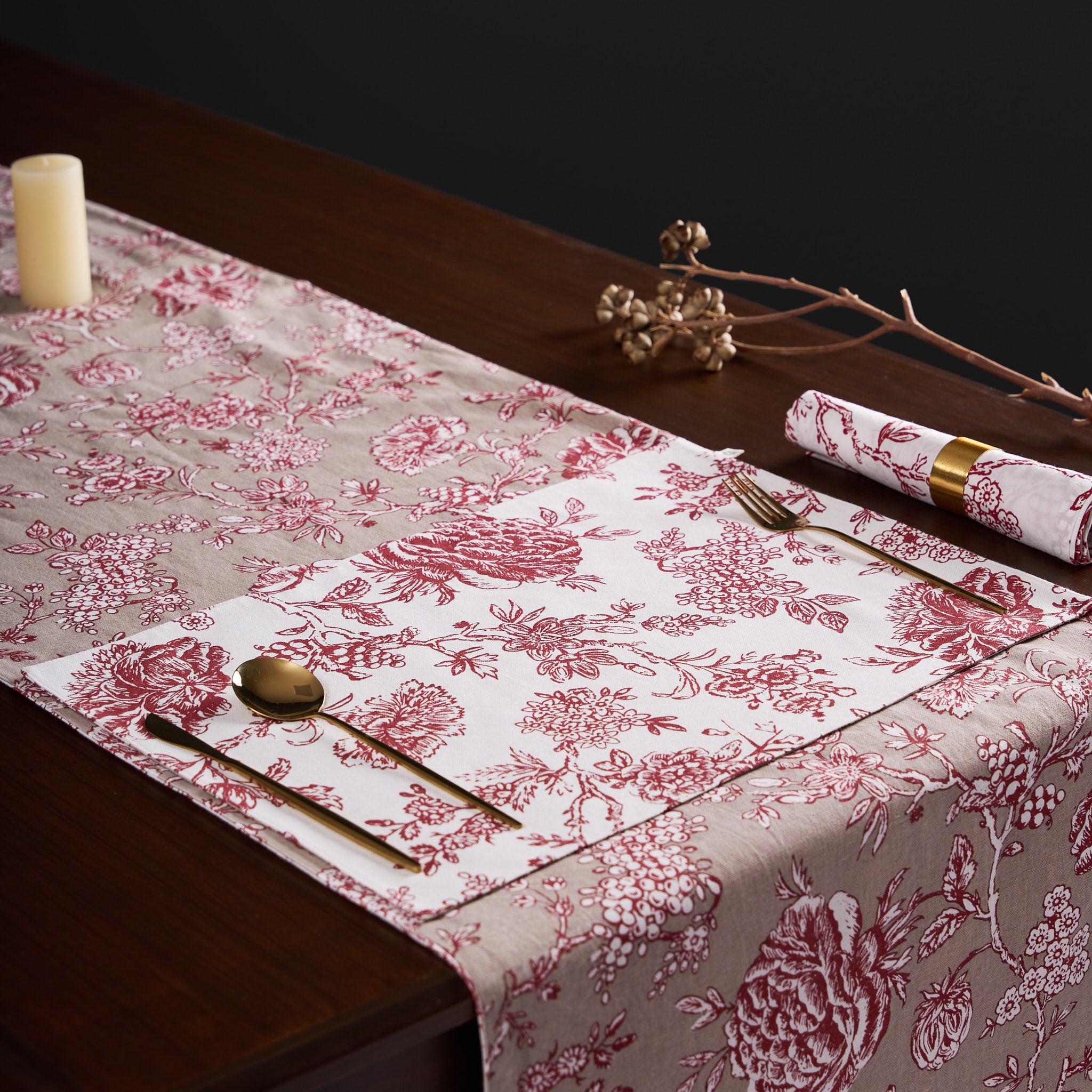 Ayana Cherry Red Reversible Placemats