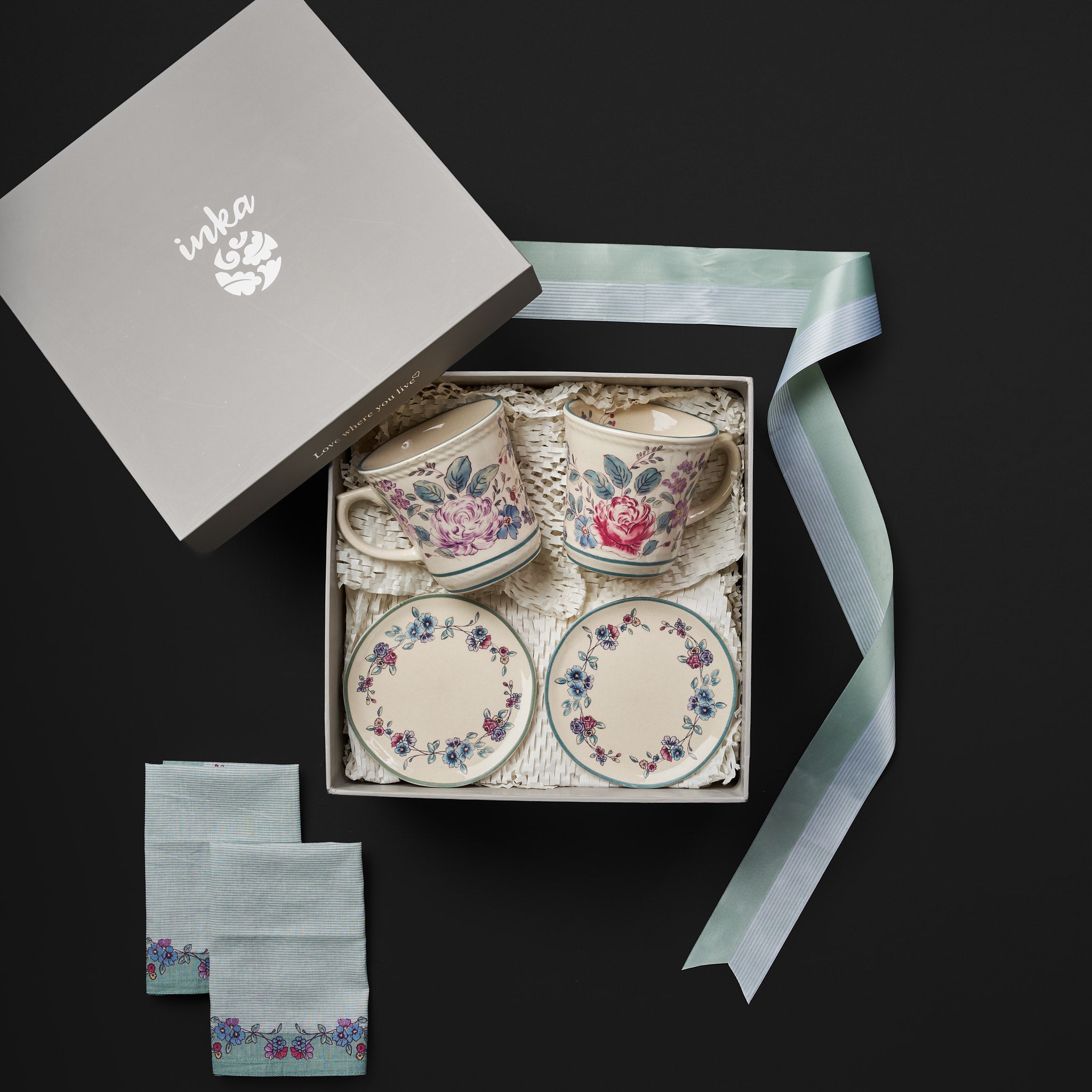 Mala Multicolour Mug & Tapa Plate Set