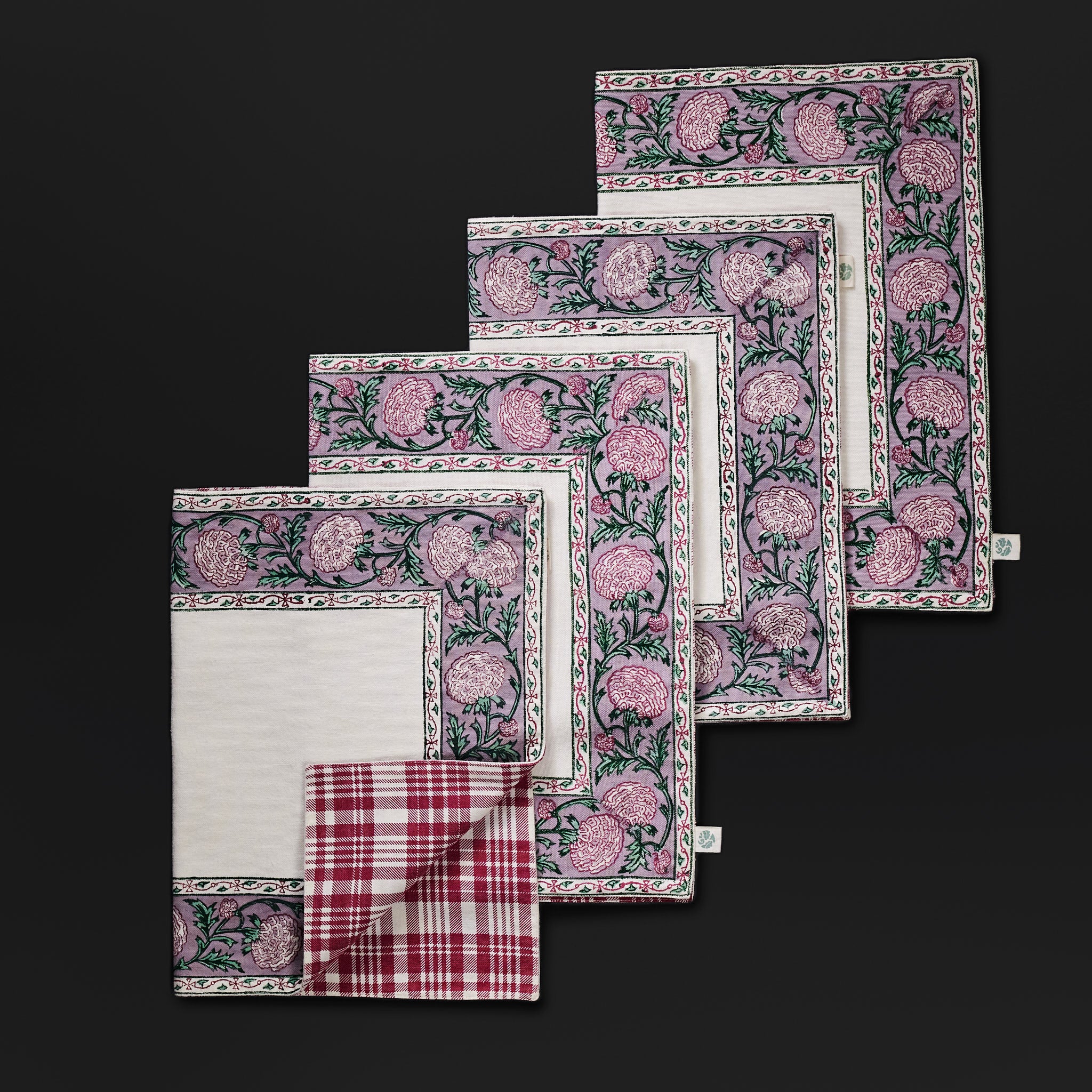 Meesha Magenta Pink Reversible Placemats