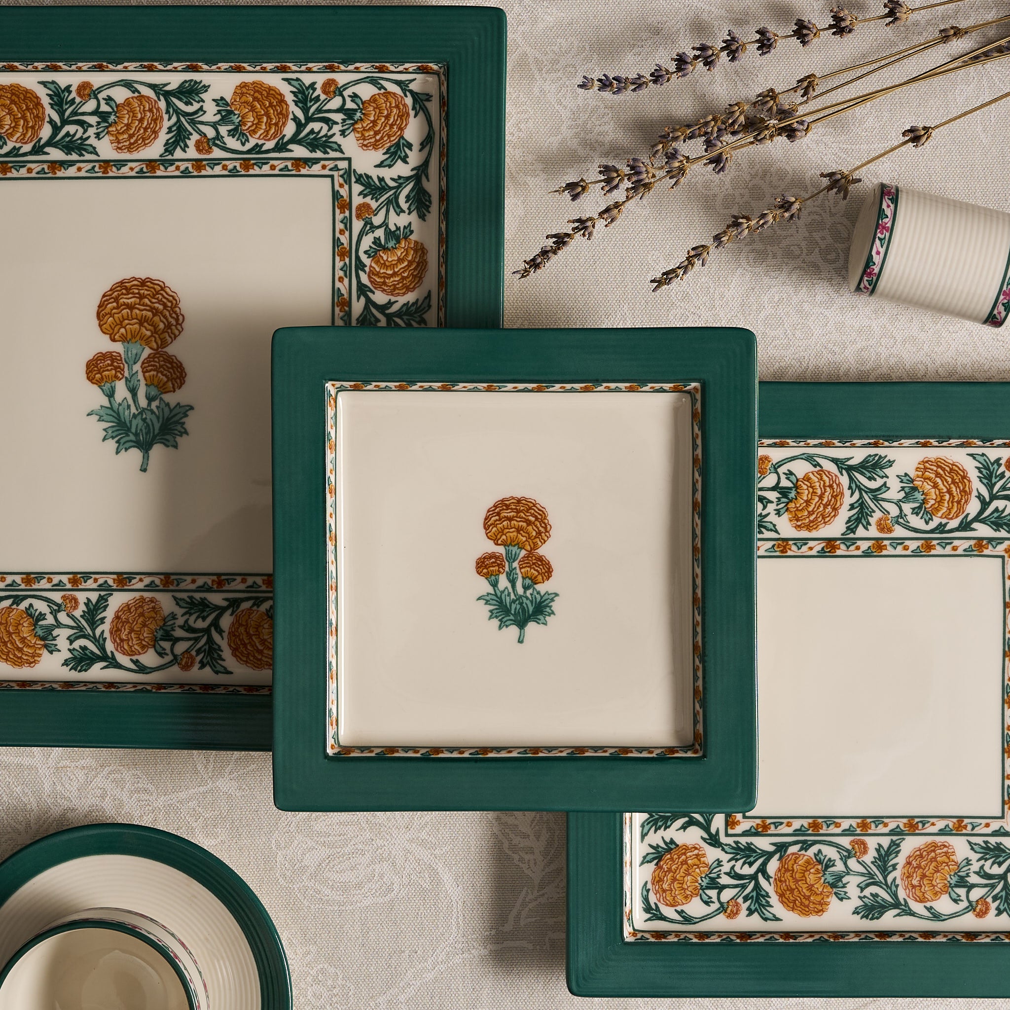 Meesha Saffron Platter Set / 16cm