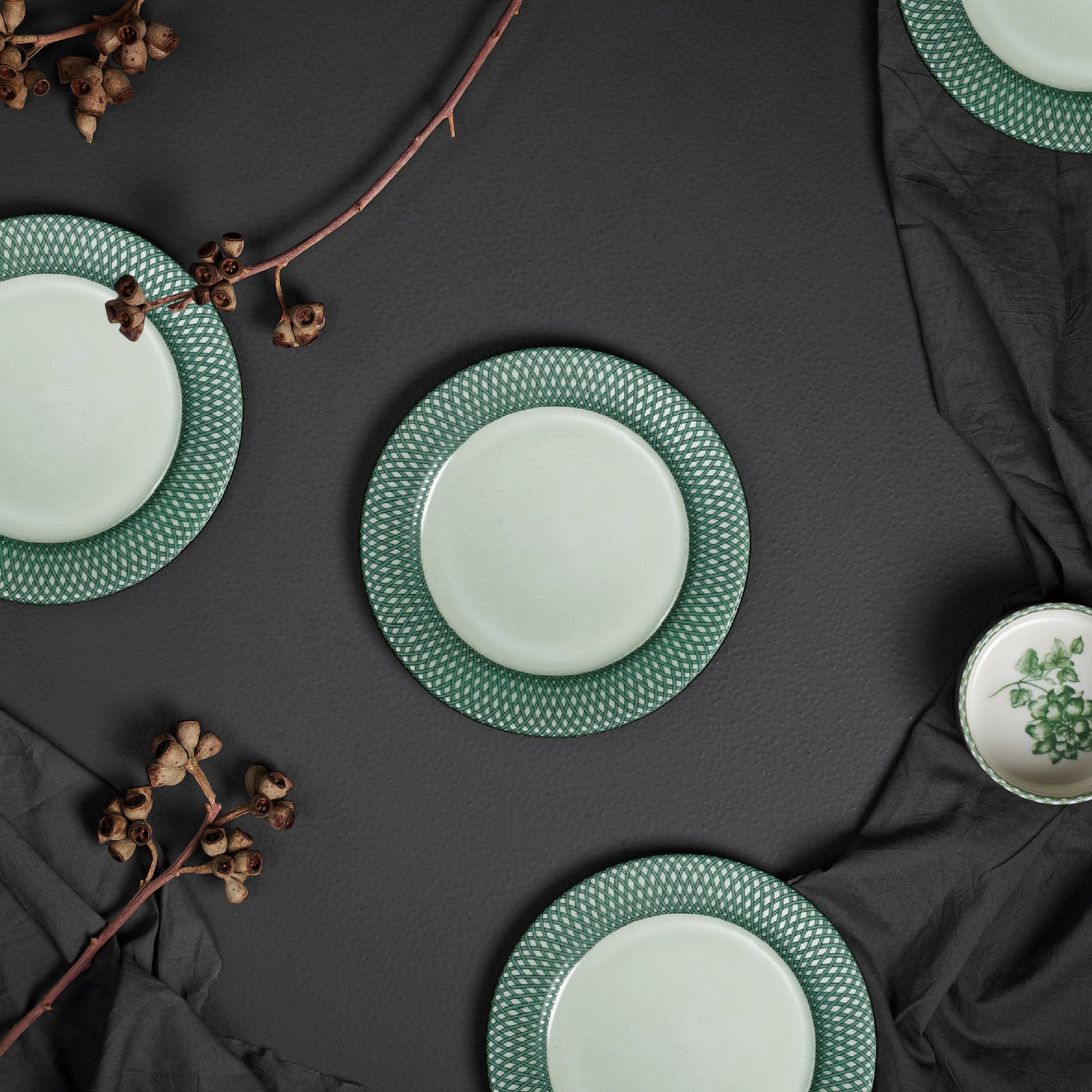 Renata Emerald Green Snack Plate Set