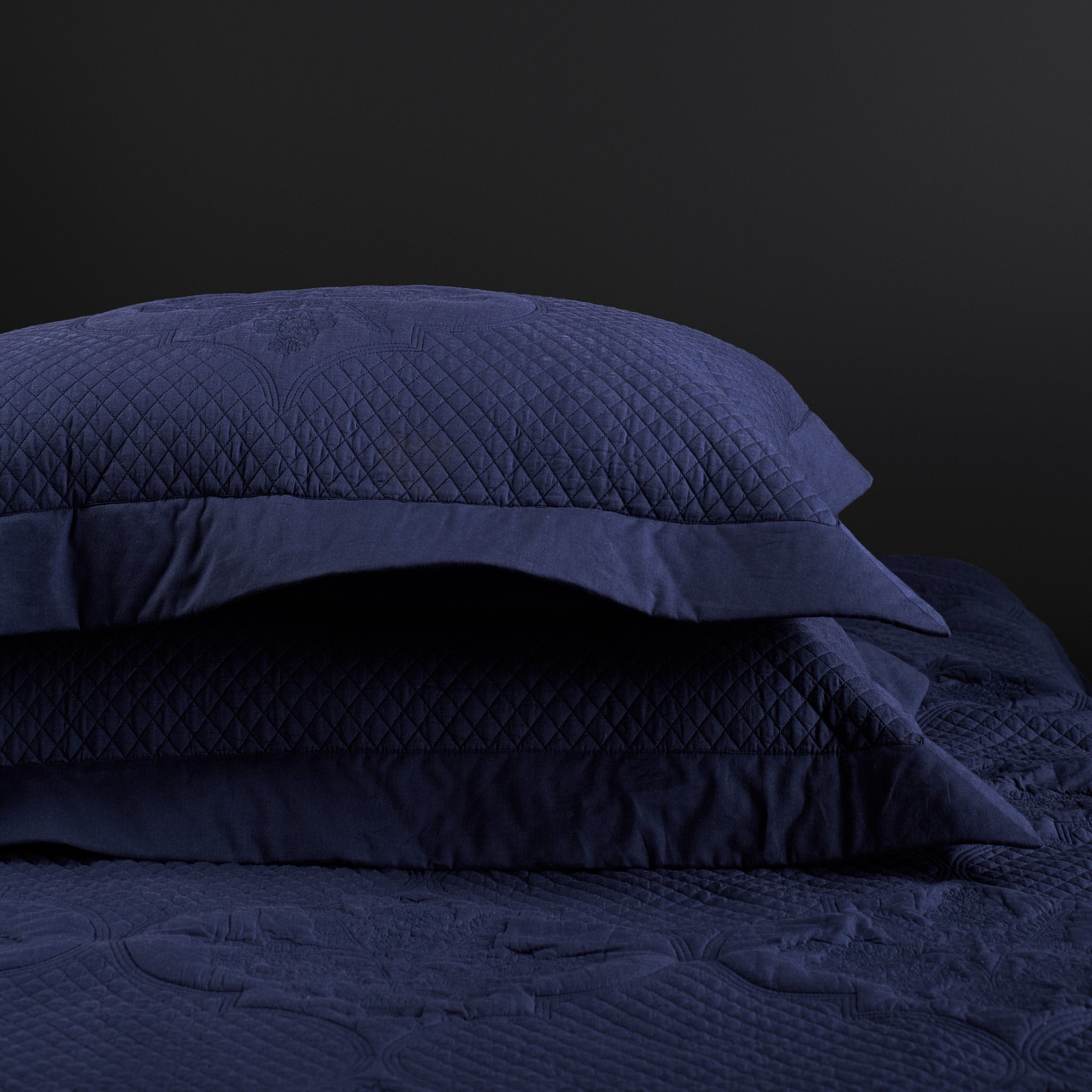 Gulnar Indigo Quilted Pillow Shams