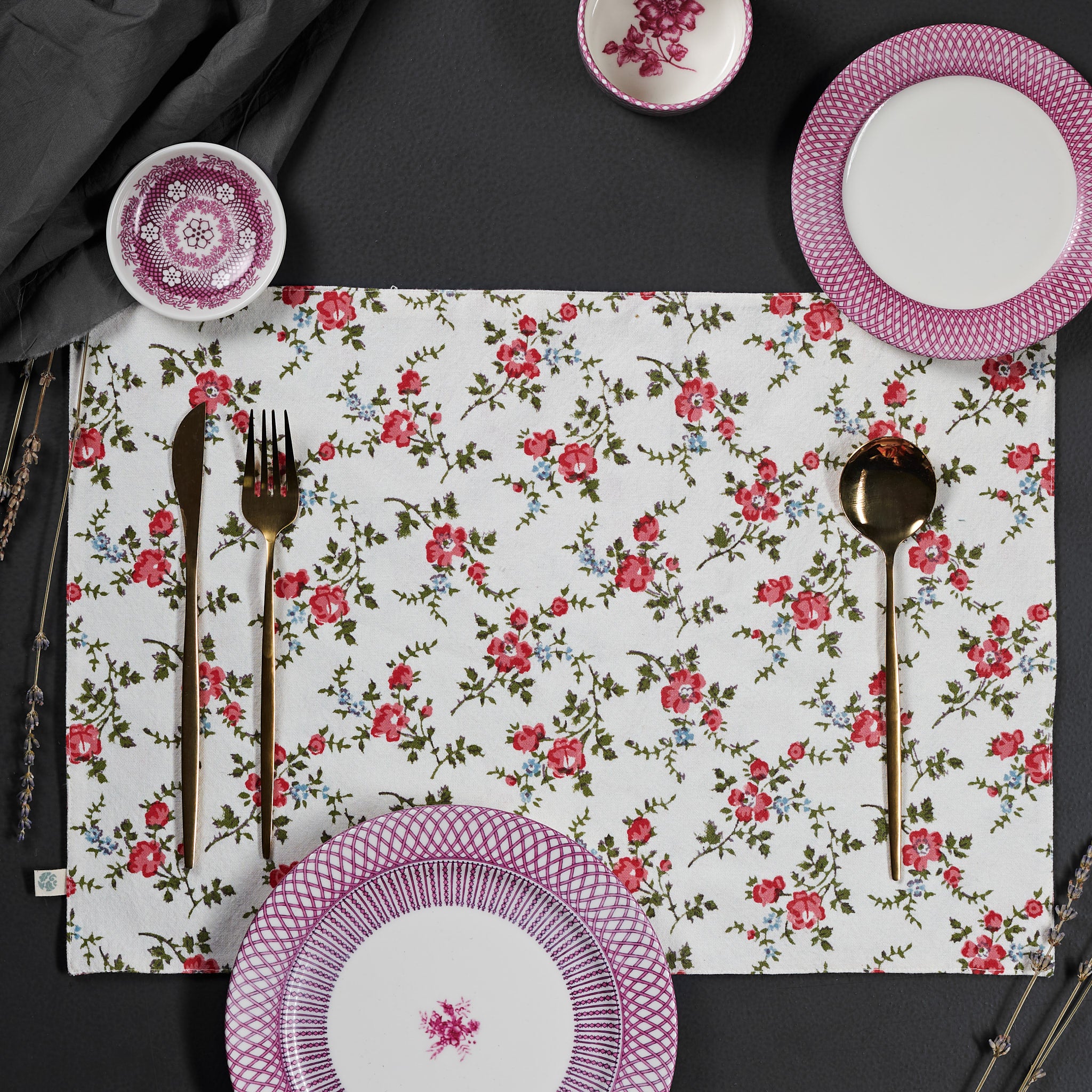 Leana Coral Reversible Placemats