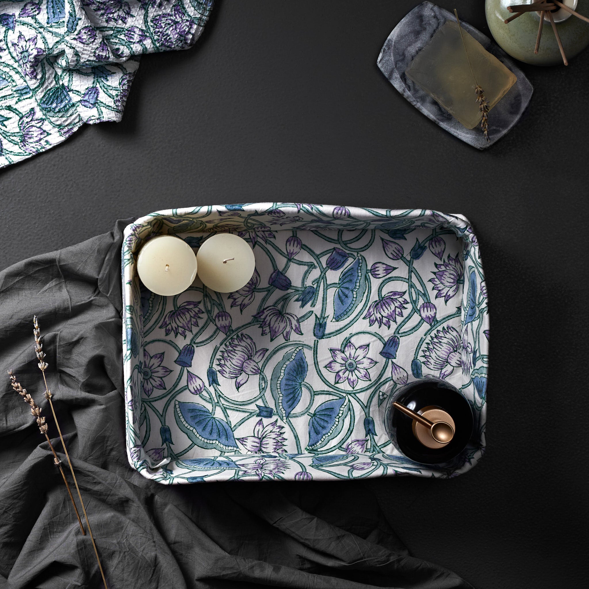 Nilofer Aqua Blue Vanity Tray