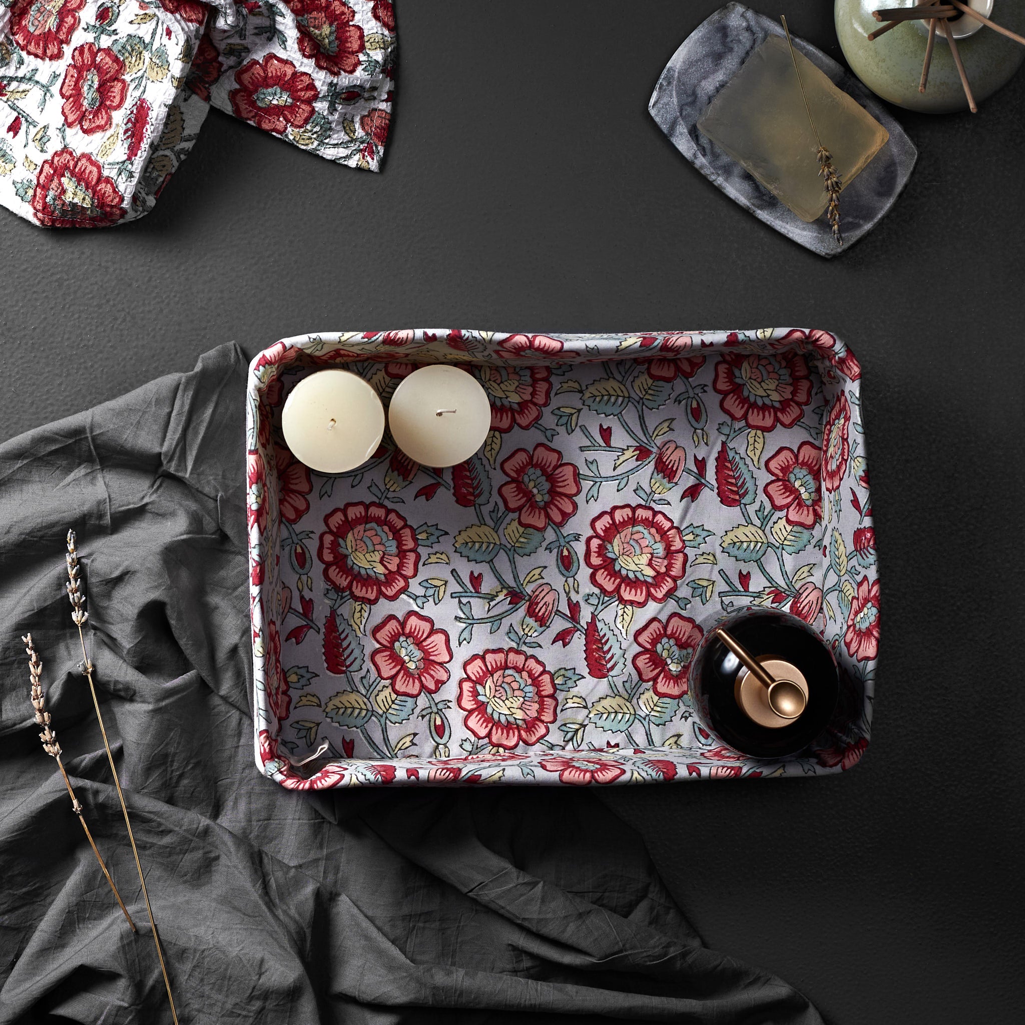 Zenia Crimson Vanity Tray