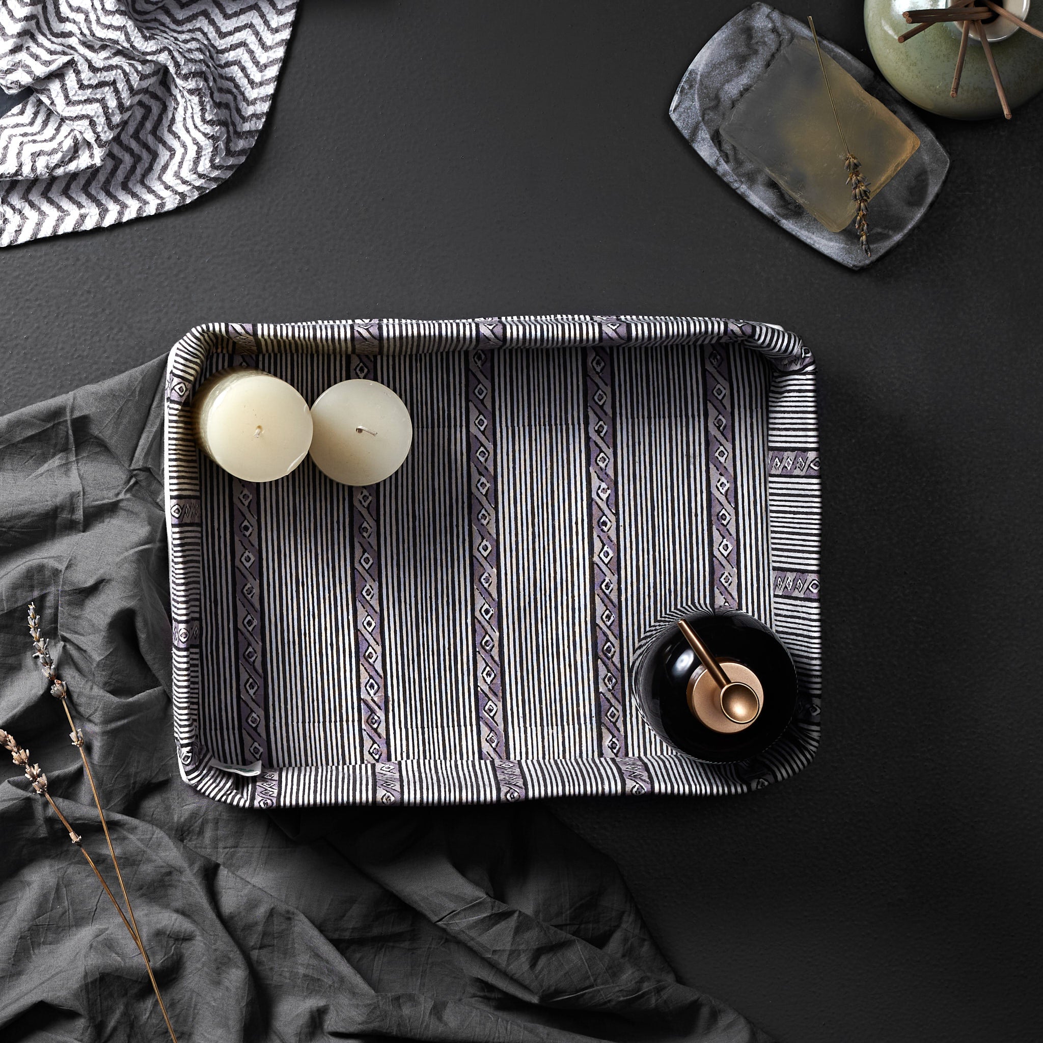 Tula Charcoal Grey Vanity Tray