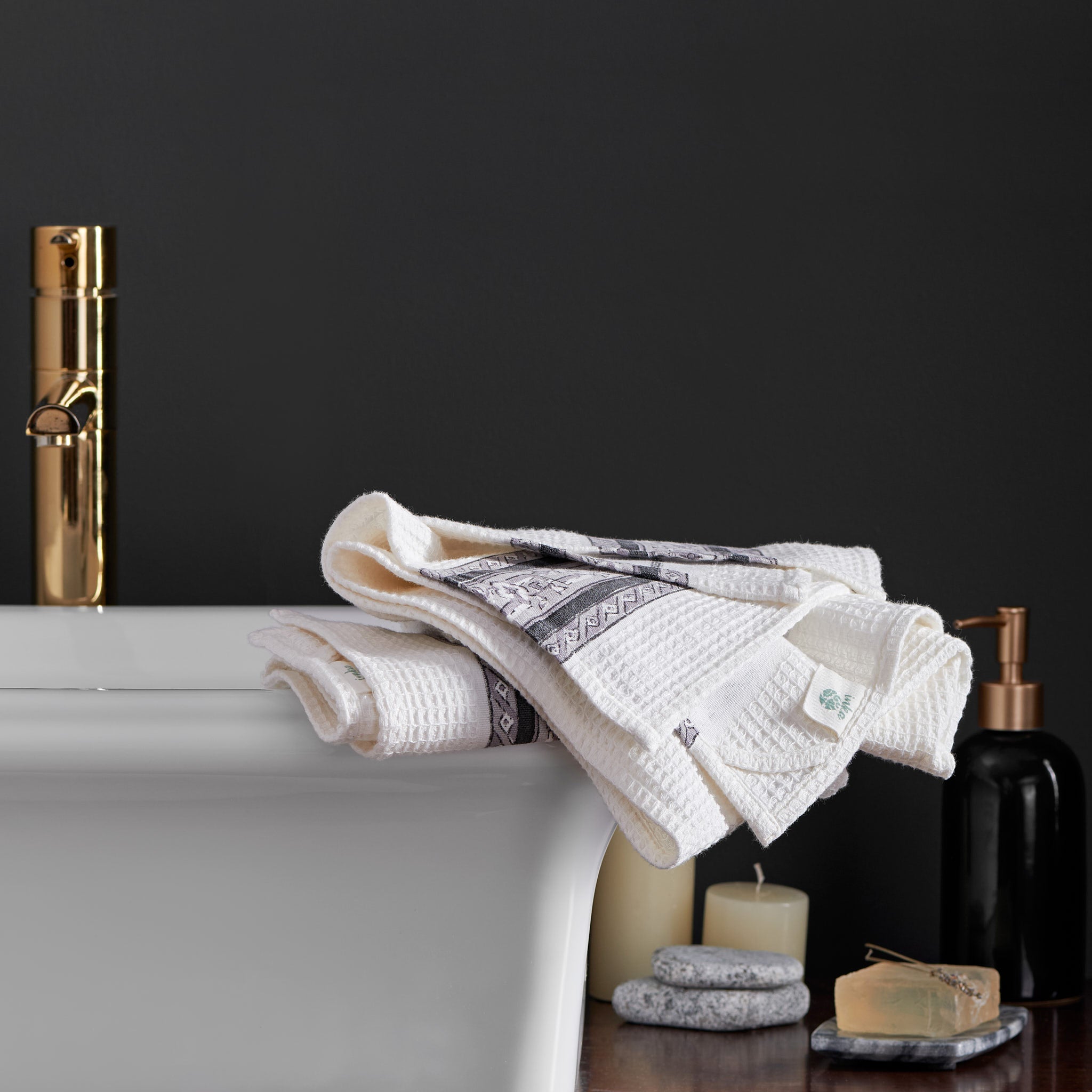 Tula Charcoal Grey Hand Towels