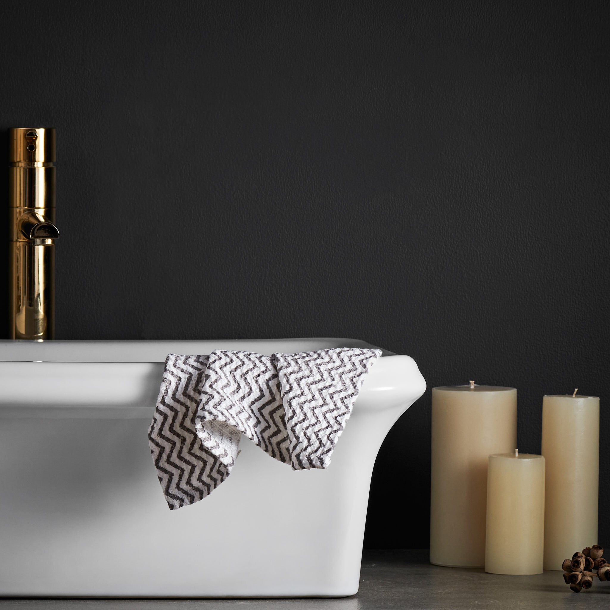 Tula Charcoal Grey Face Towels