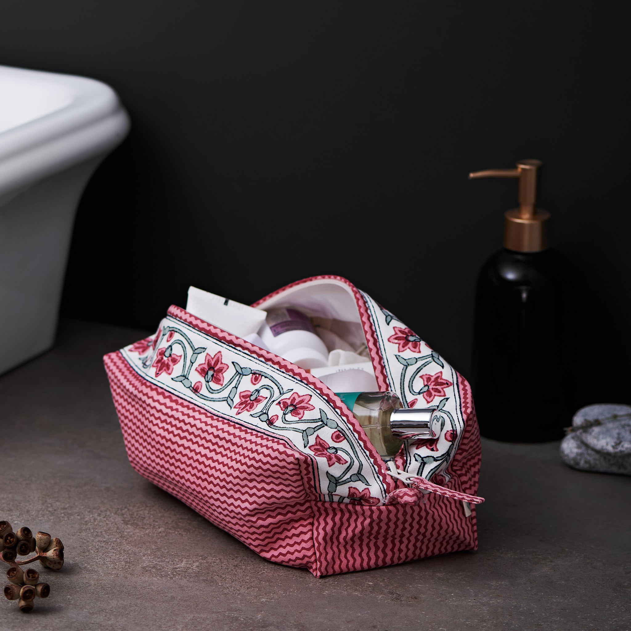 Ruhi Raspberry Pink Travel Pouches