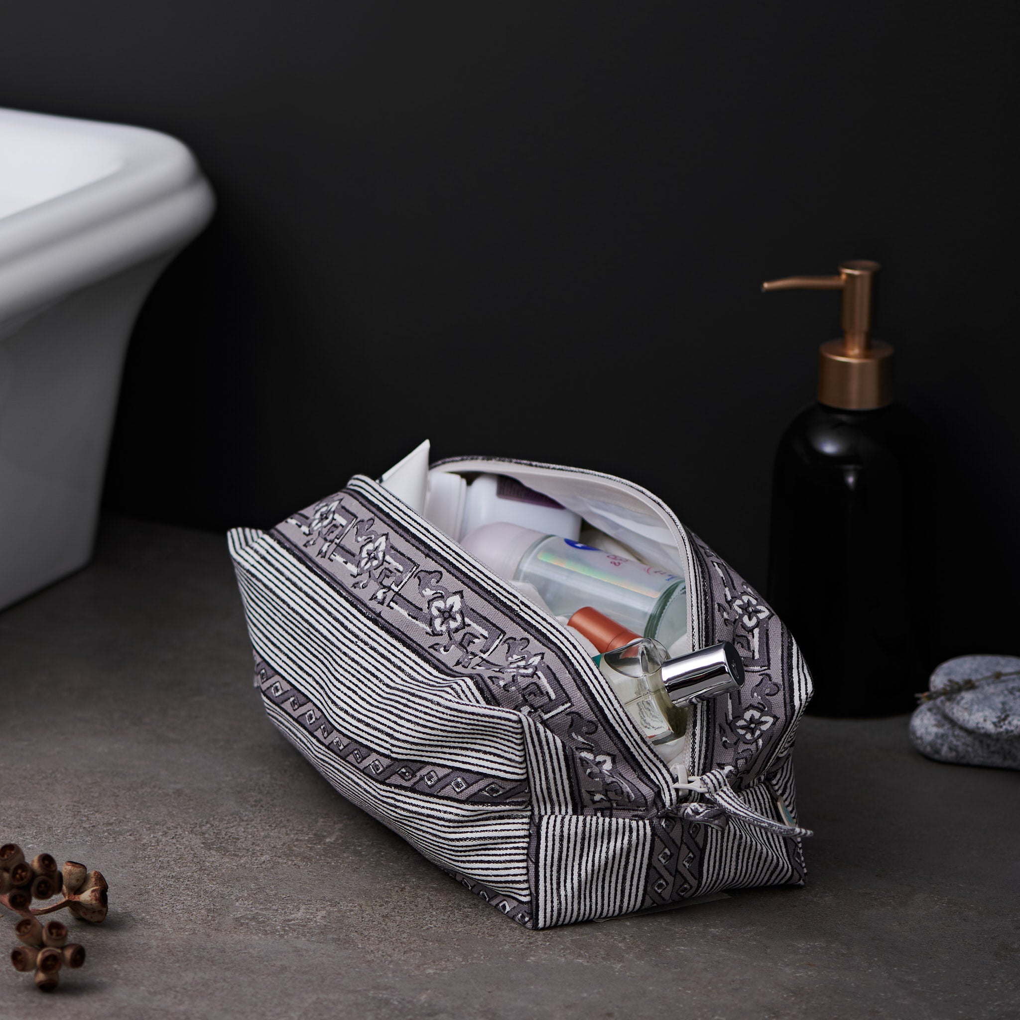 Tula Charcoal Grey Travel Pouches