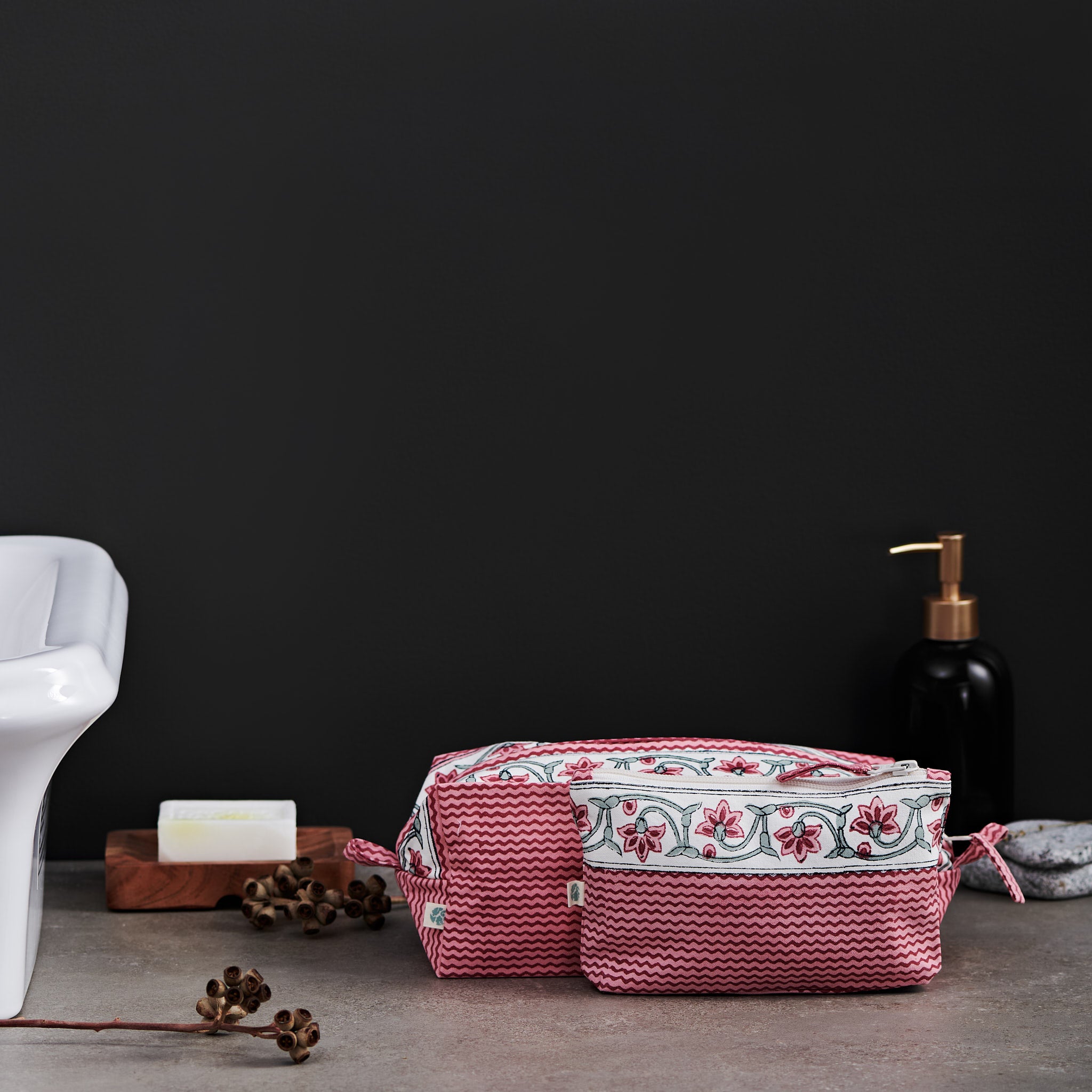 Ruhi Raspberry Pink Travel Pouches