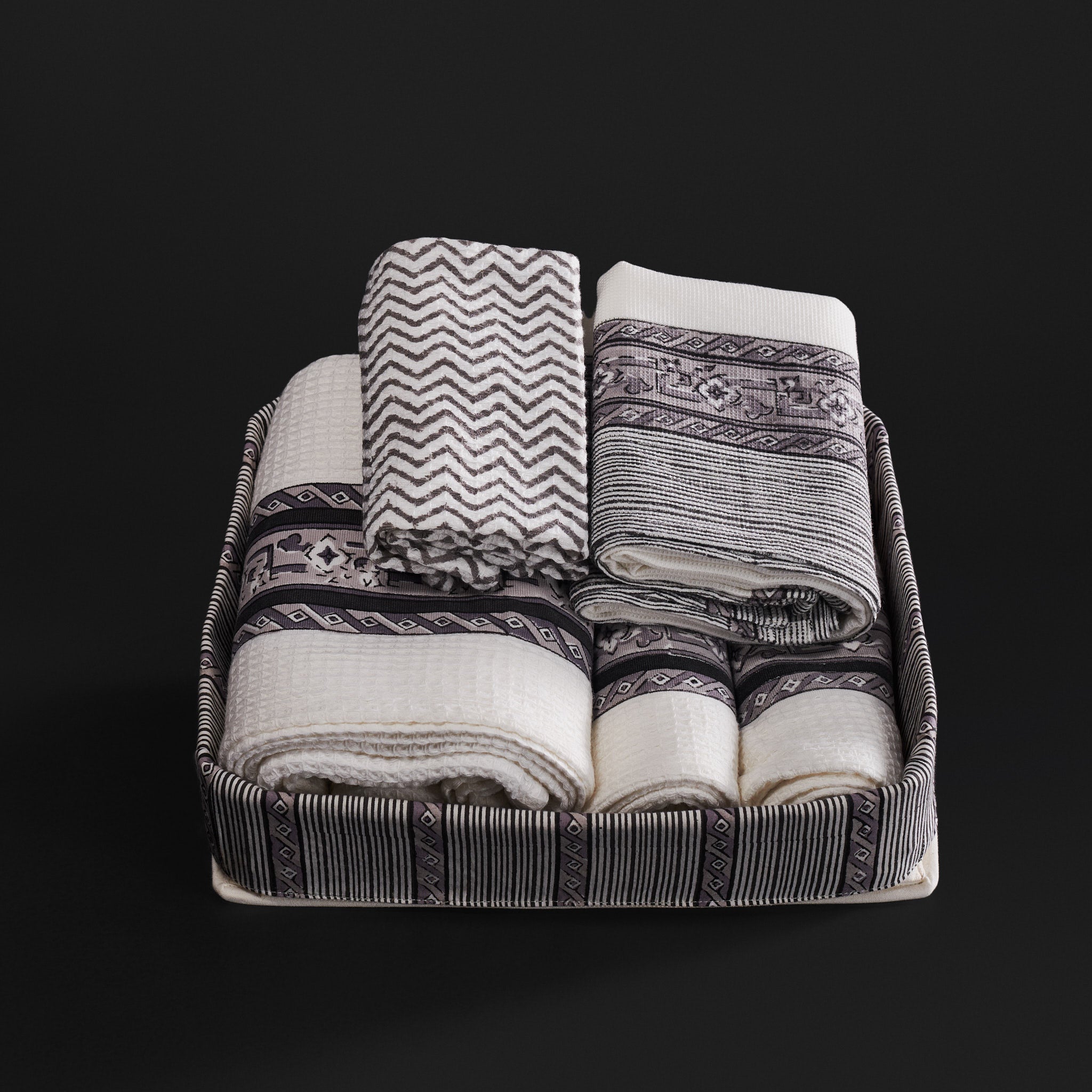 Tula Charcoal Grey Towel Set