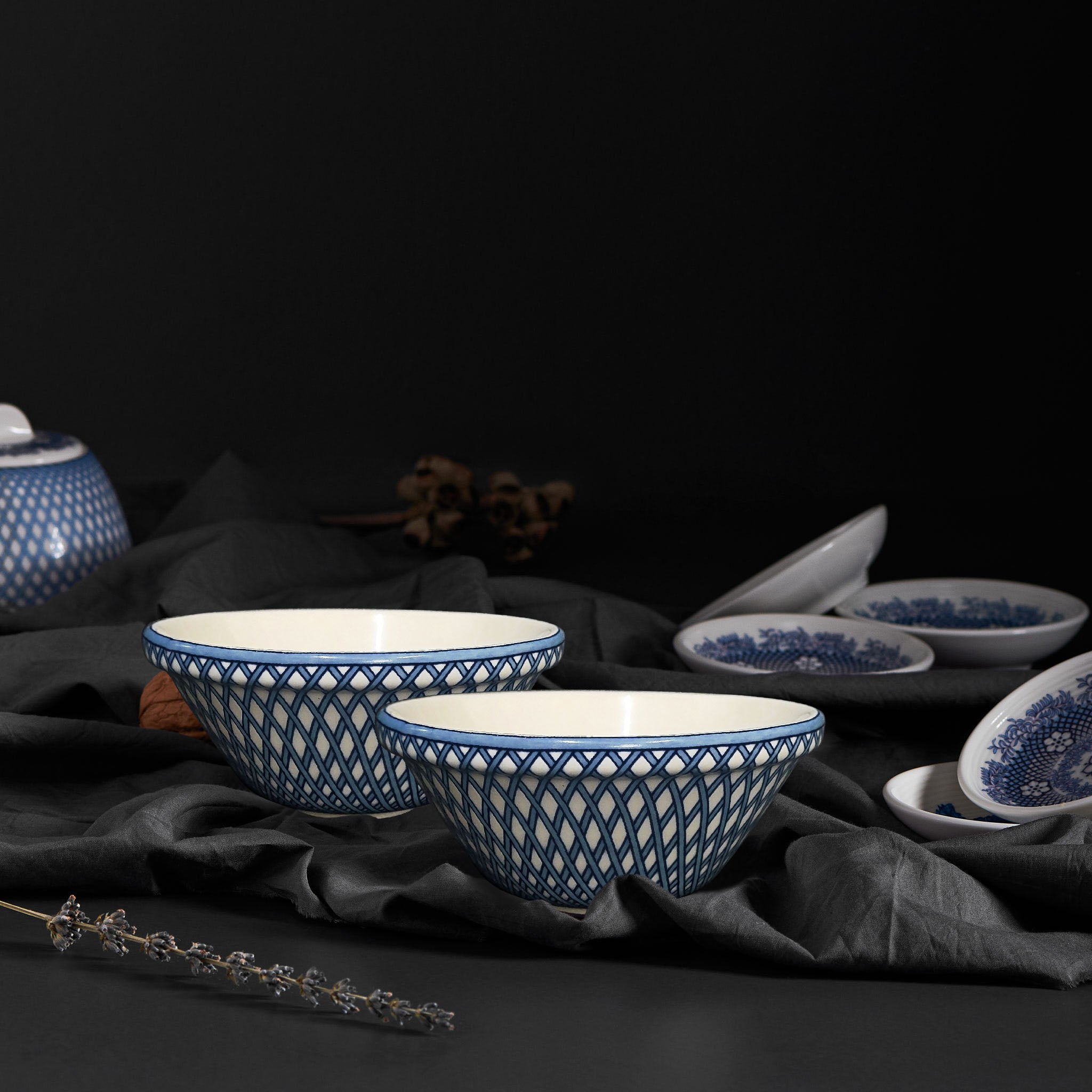 Renata China Blue Conical Bowl