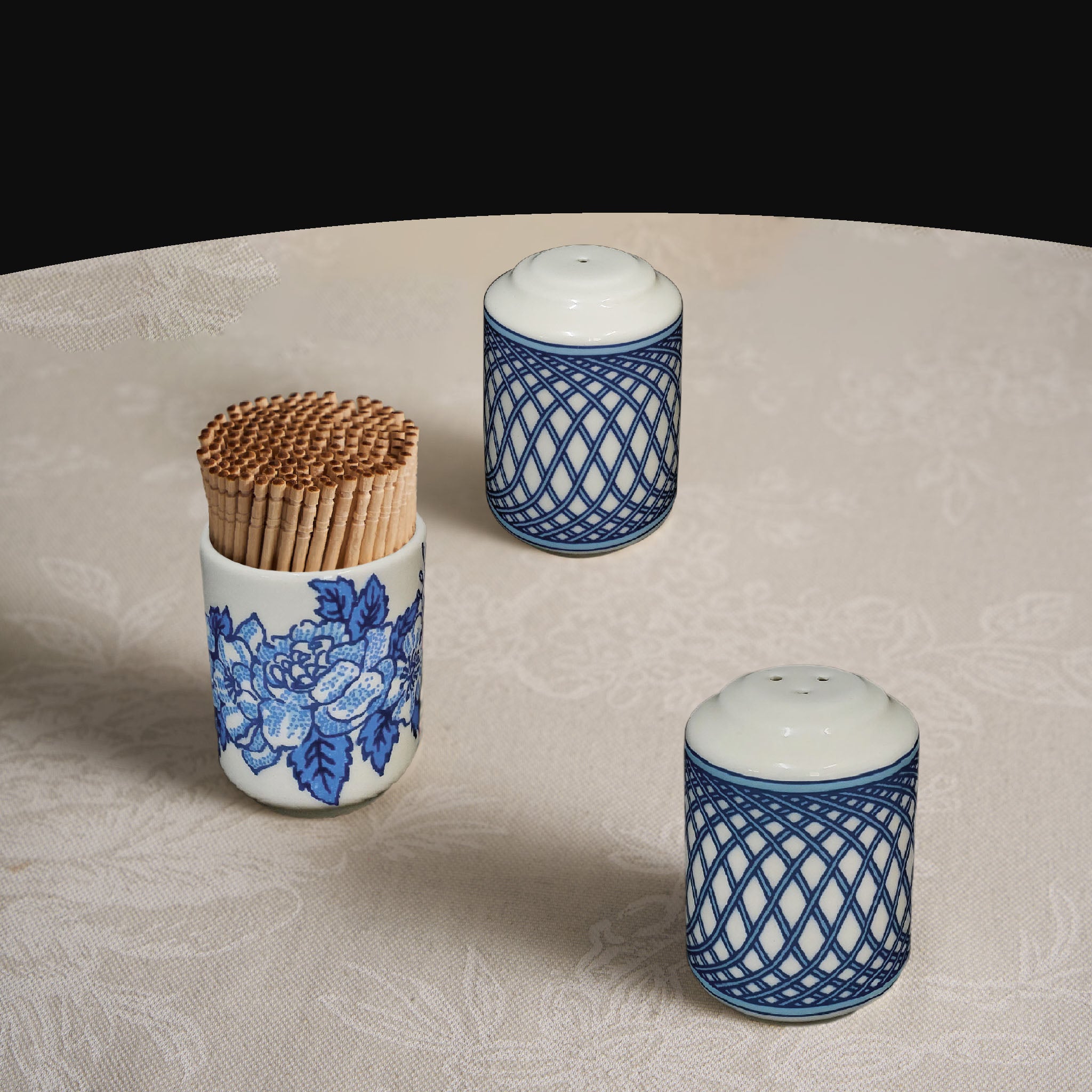 Renata China Blue Condiment Set