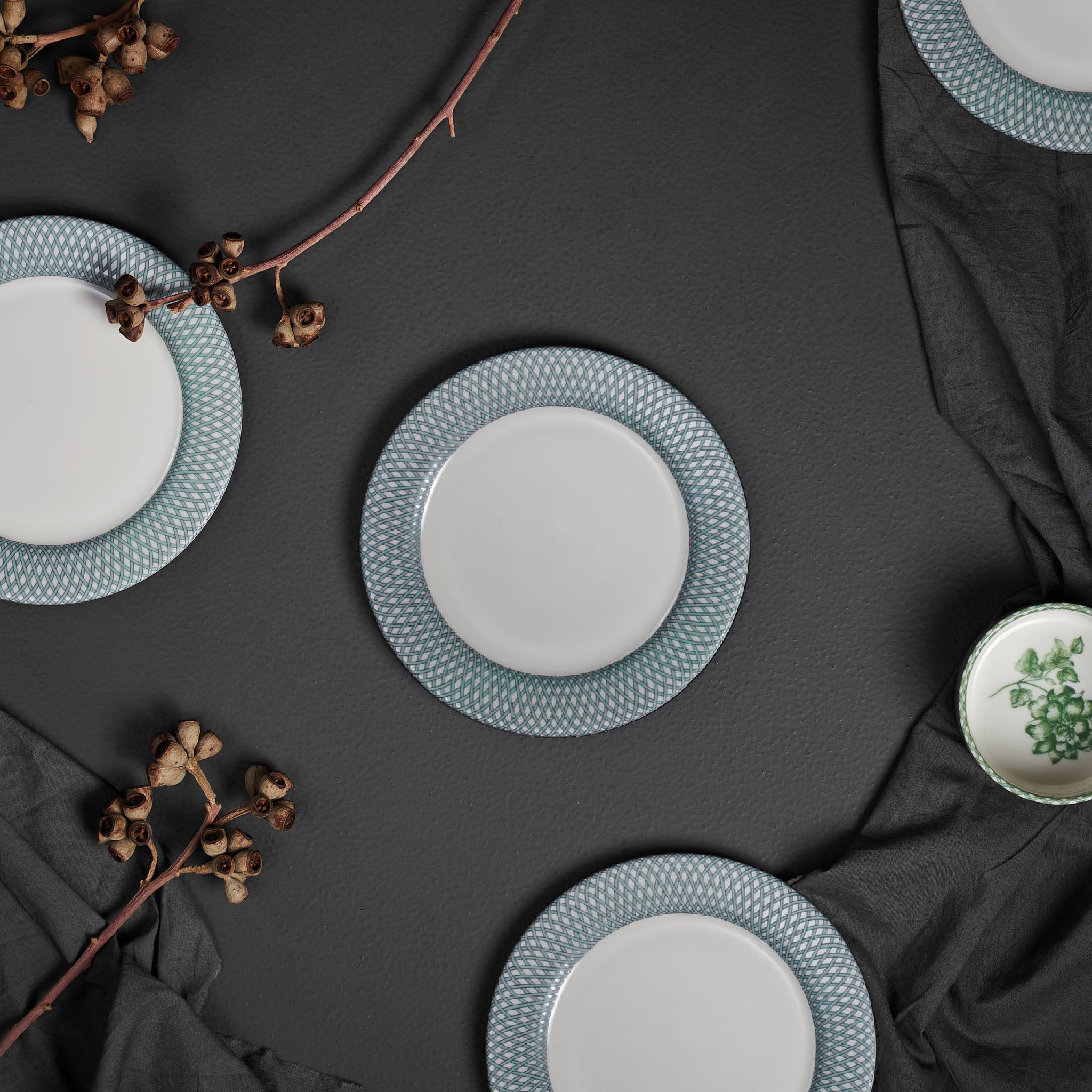 Renata Emerald Green Snack Plate Set