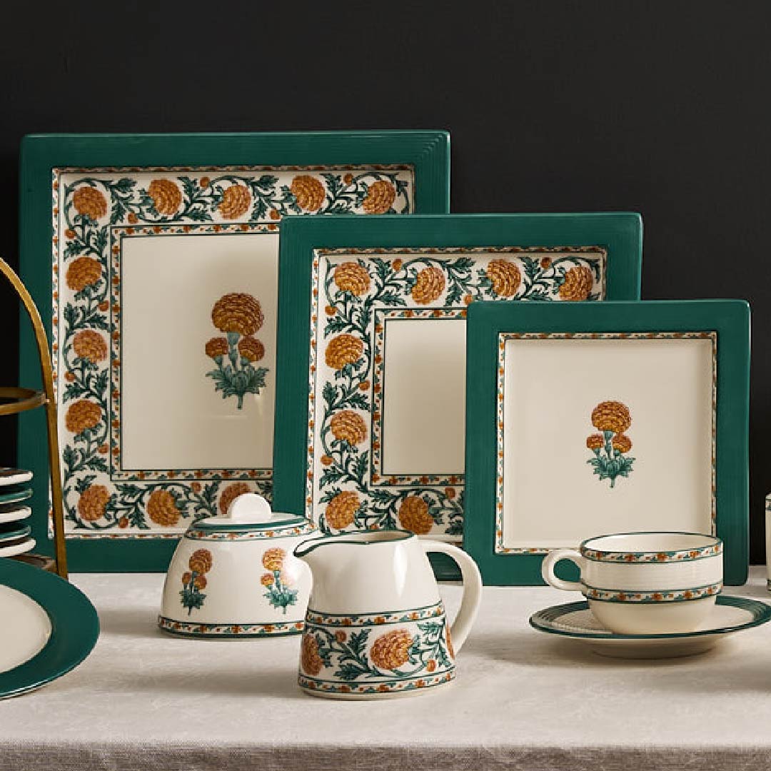 Meesha Saffron Platter Set / 16cm