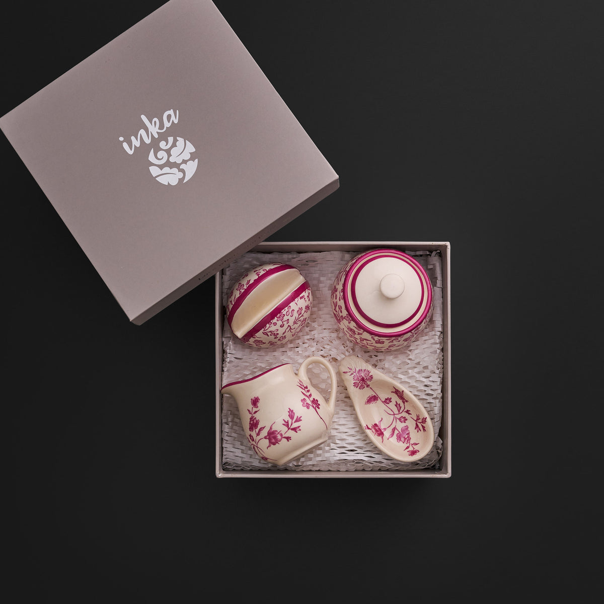 Tiana Floral Raspberry Pink Tea Service Set