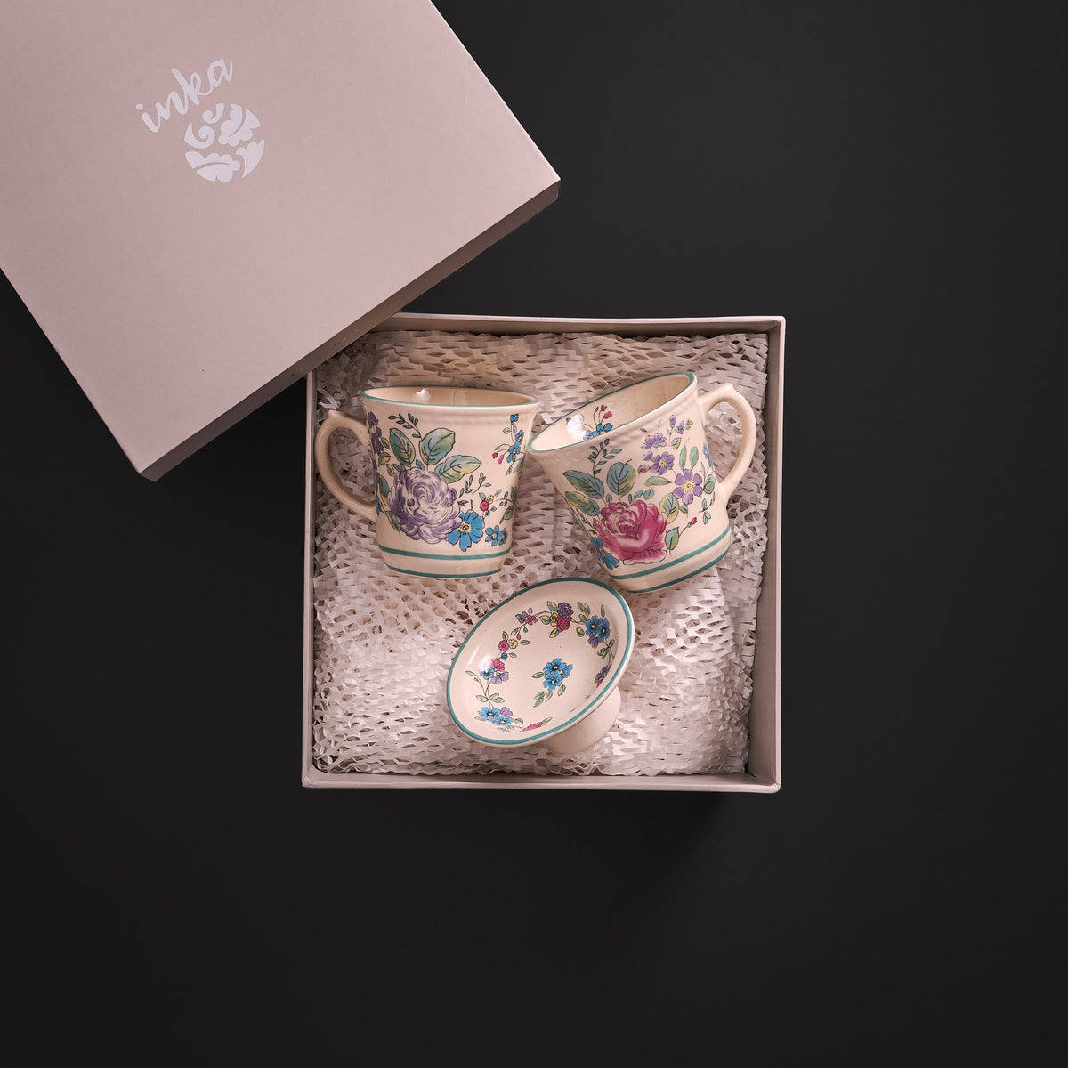 Mala Multicolour Mug & Cookie Plate Set
