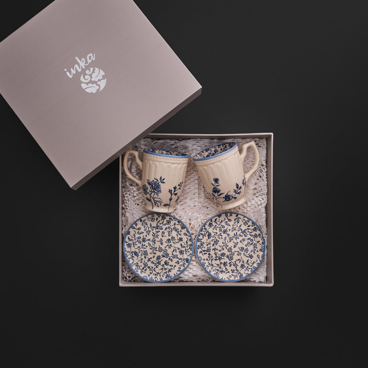 Tiana Cobalt Blue Mug and Tapa Plate Set