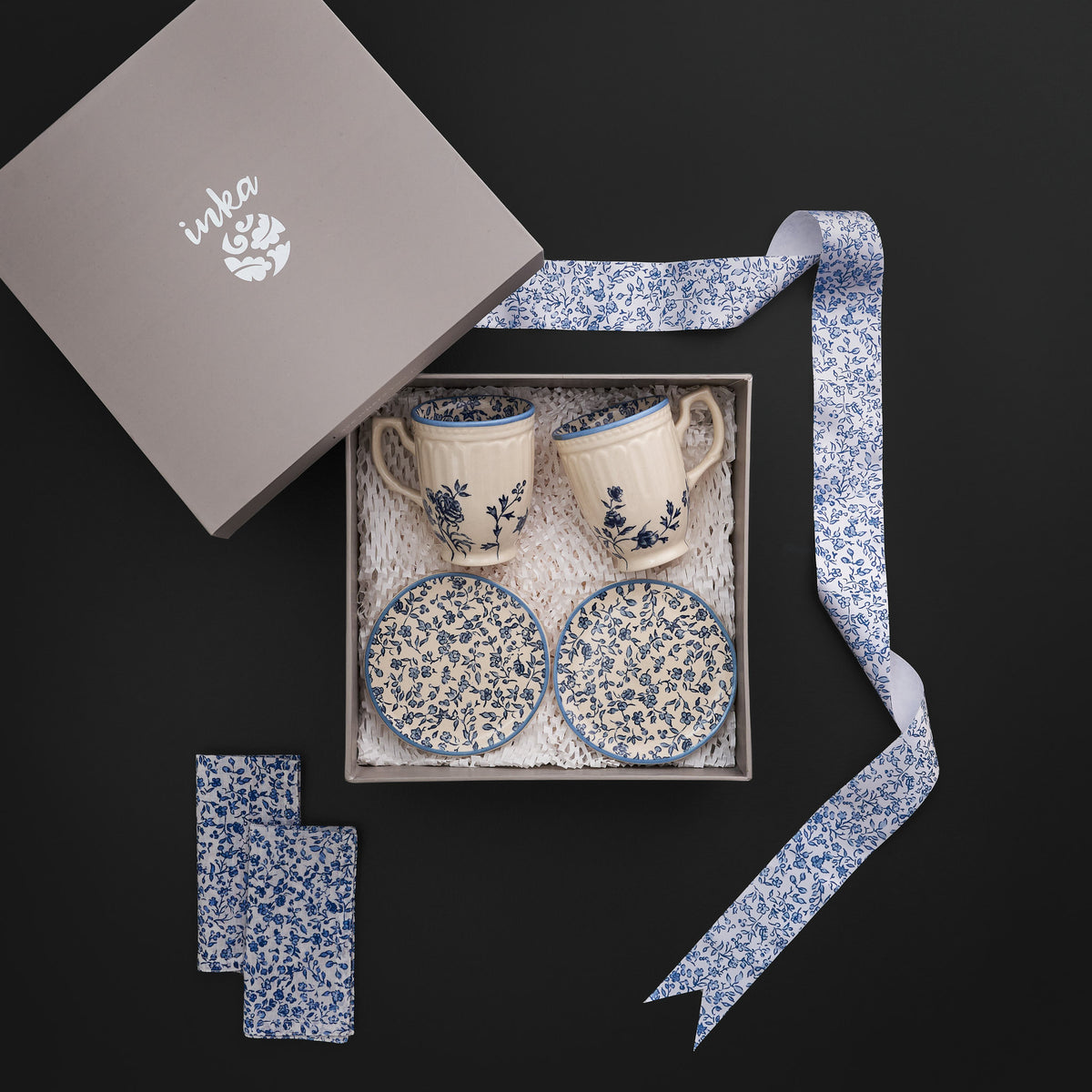 Tiana Cobalt Blue Mug and Tapa Plate Gift Set