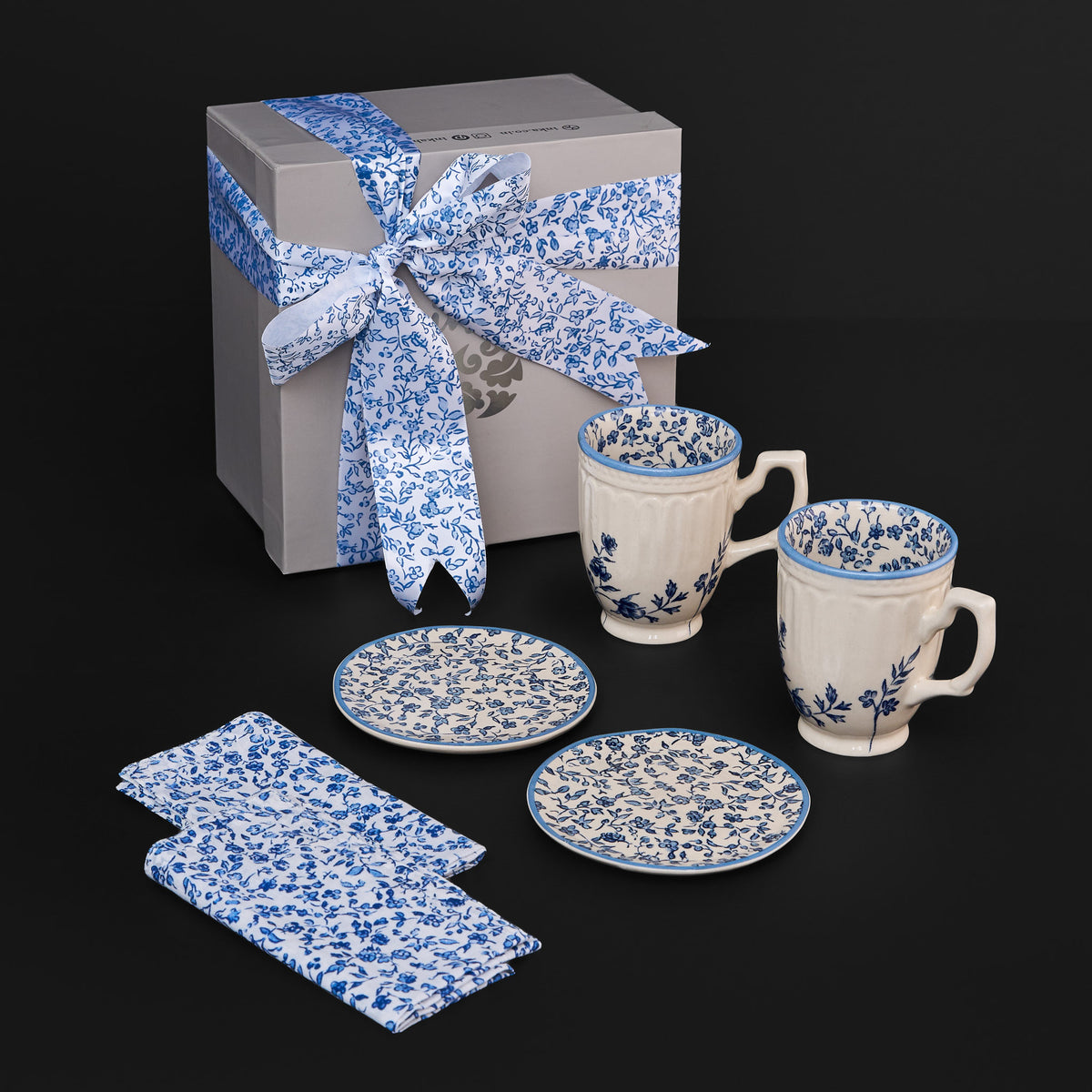 Tiana Cobalt Blue Mug and Tapa Plate Gift Set