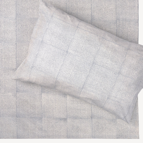 Pencil Stripe indigo bedsheet & pillow cover set